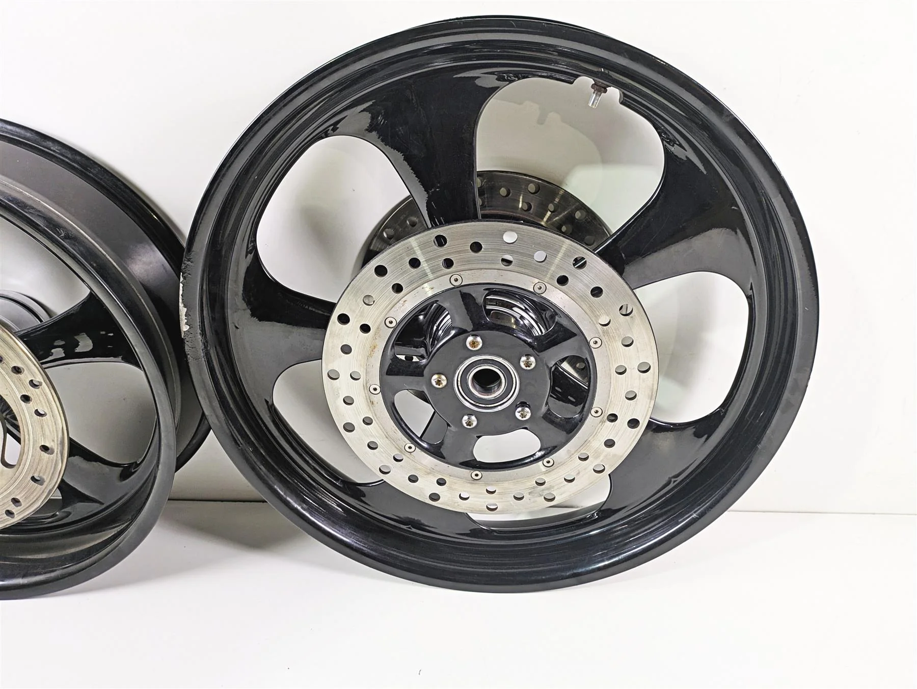 02-07 Harley Touring Custom Black Wheel Rim Set 18x5.5 21x3.5 - Image 7
