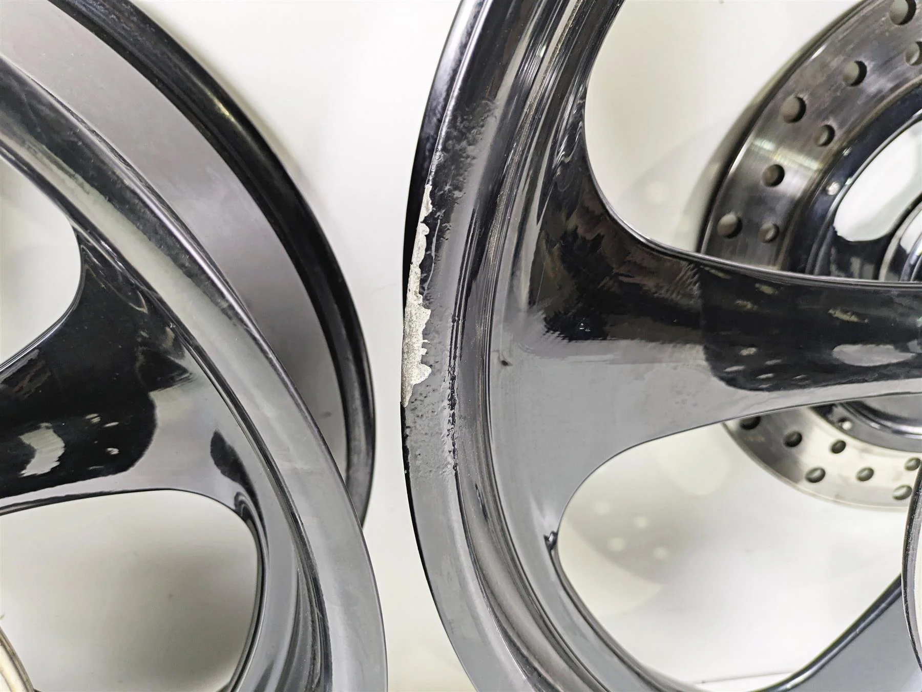02-07 Harley Touring Custom Black Wheel Rim Set 18x5.5 21x3.5 - Image 9
