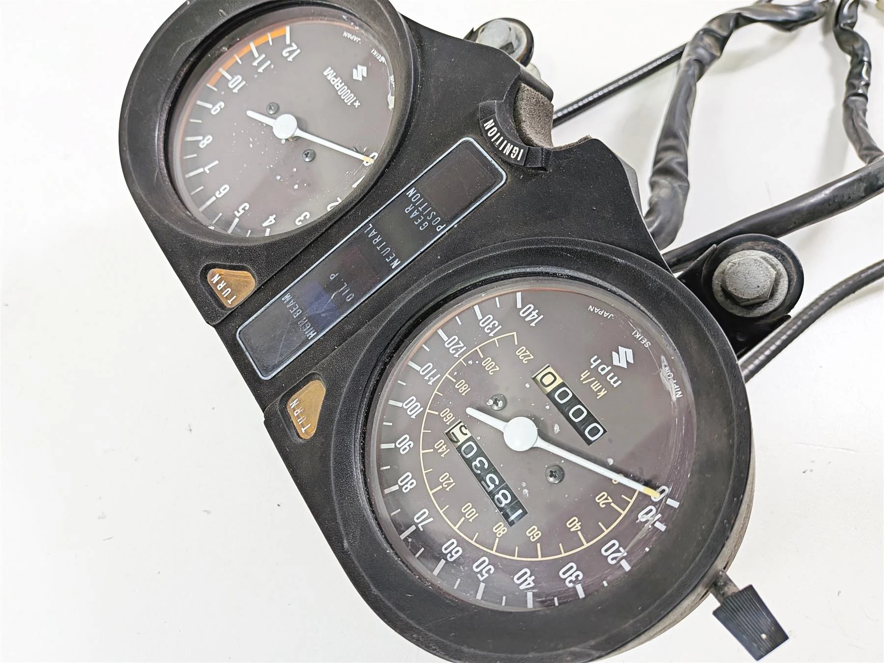 1978 Suzuki GS550 E Gauges Instrument Cluster 18K Set 34100-47032 34100-47034 - Image 11