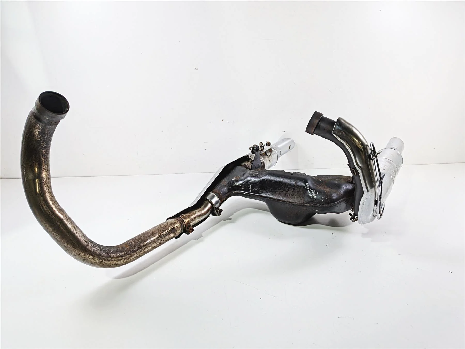 1989 Kawasaki VN750 Vulcan Left Right Exhaust Muffler & Header Set 18002-1701 - Image 2
