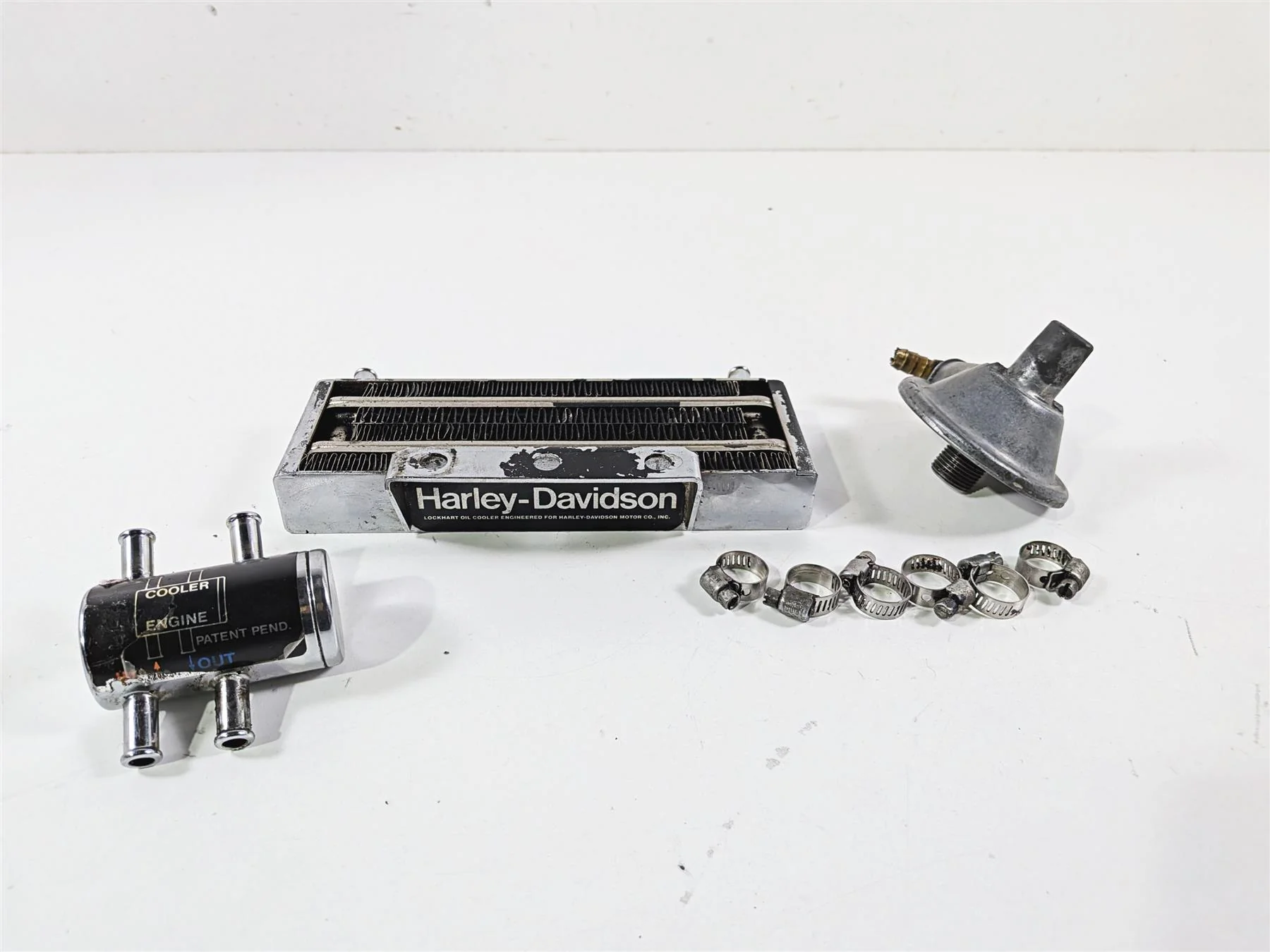 1990 Harley Touring FLHTC Electra Glide Lockhart Oil Cooler Set 233984 - Image 2