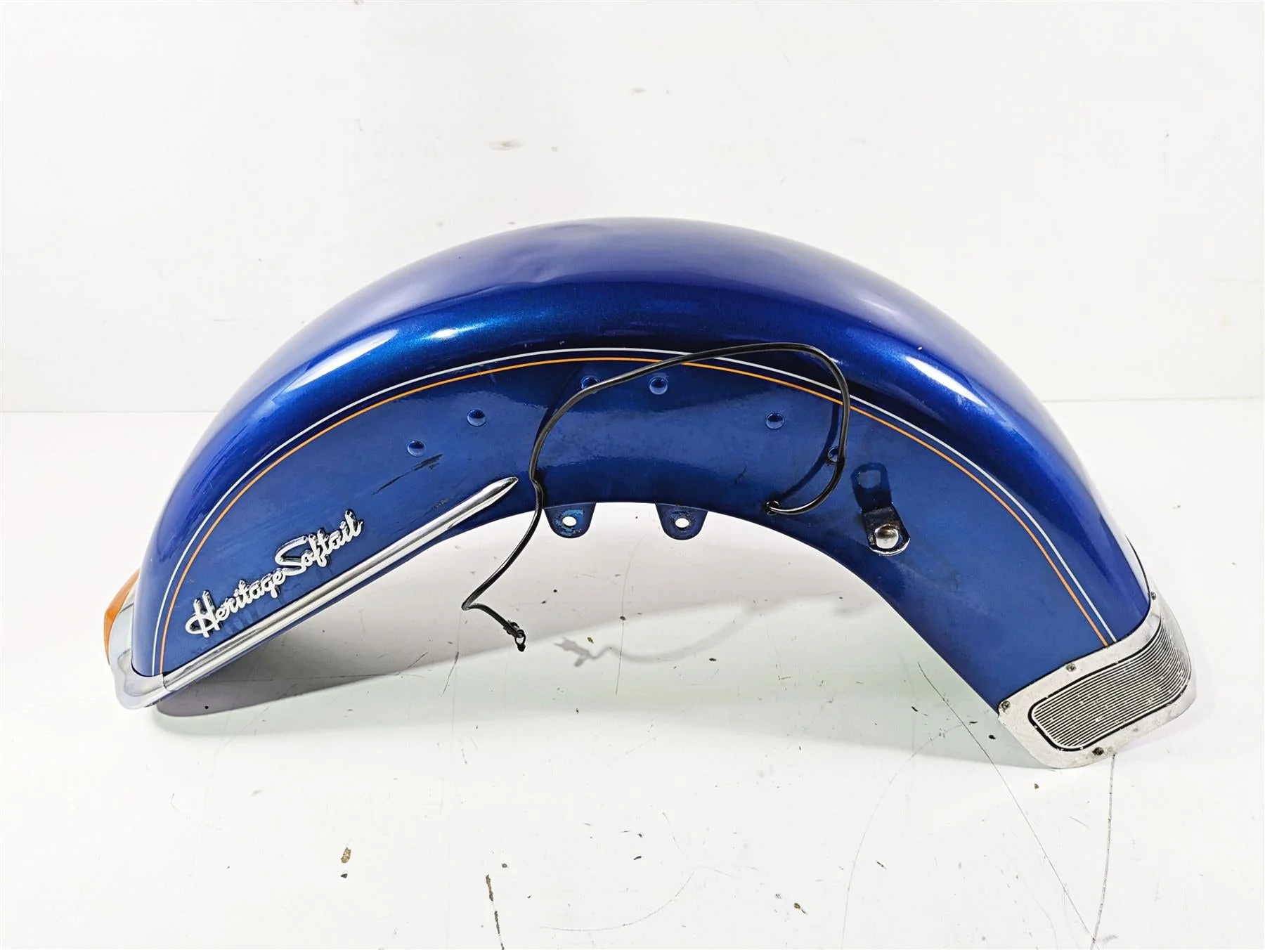 1992 Harley FLSTC Softail Heritage Front Fender Blue - Read 59129-86A - Image 3
