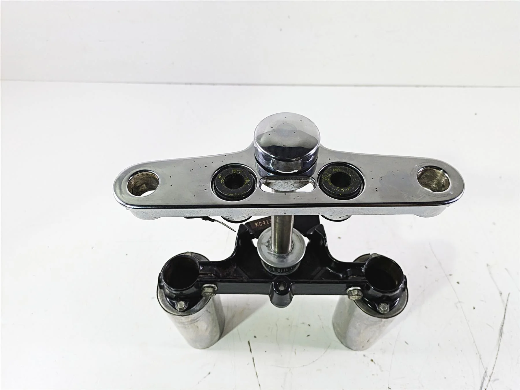 1992 Harley FLSTC Softail Heritage Upper Lower Triple Tree + Cover Set 45456-86B - Image 5