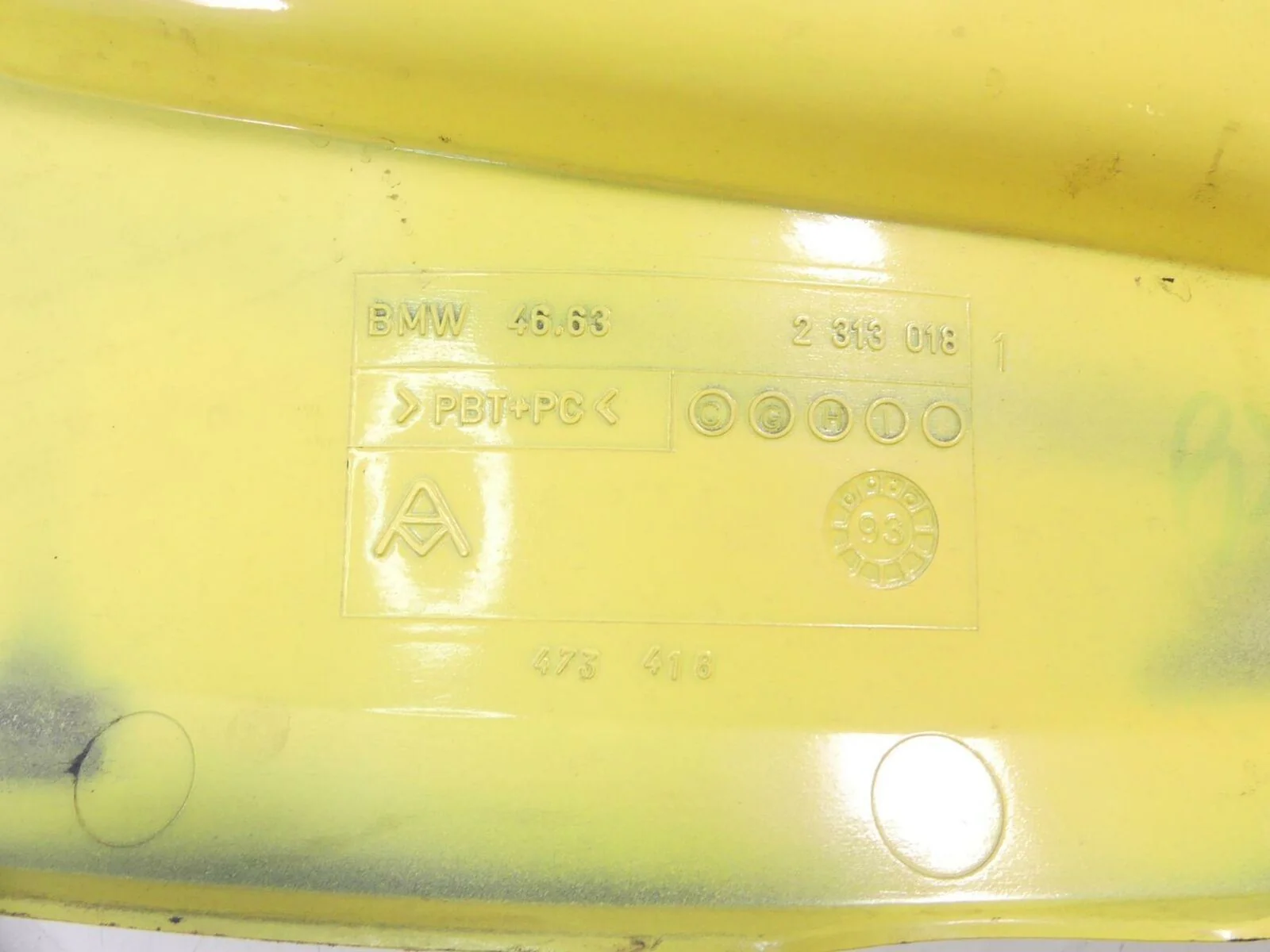 1995 BMW R1100RS 259S Main Right Yellow Fairing Cover Cowl  46632313018 - Image 8