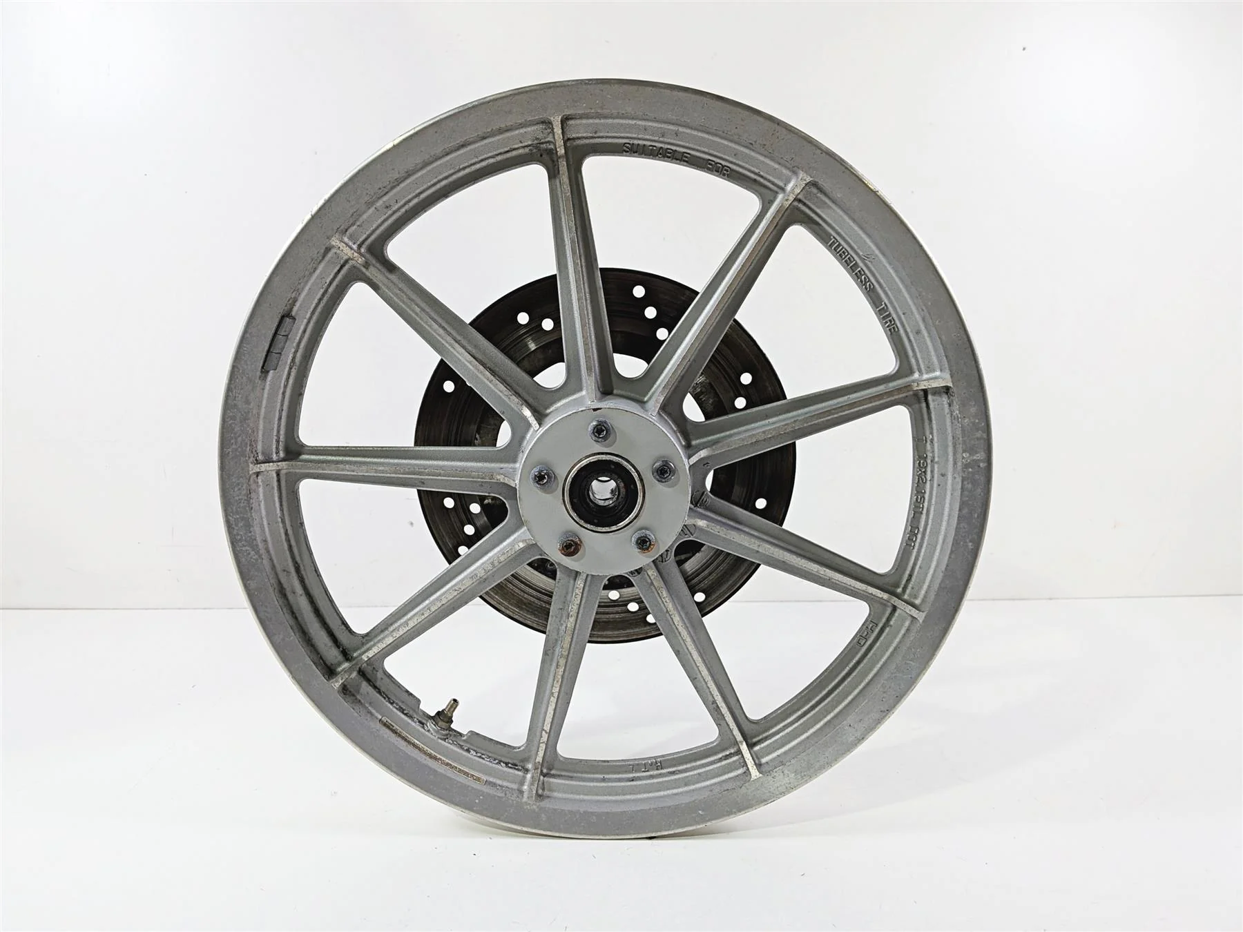 1995 Harley XL883 Sportster Hugger 9 Spoke Front Wheel Rim 19x2.15 43338-83 - Image 4