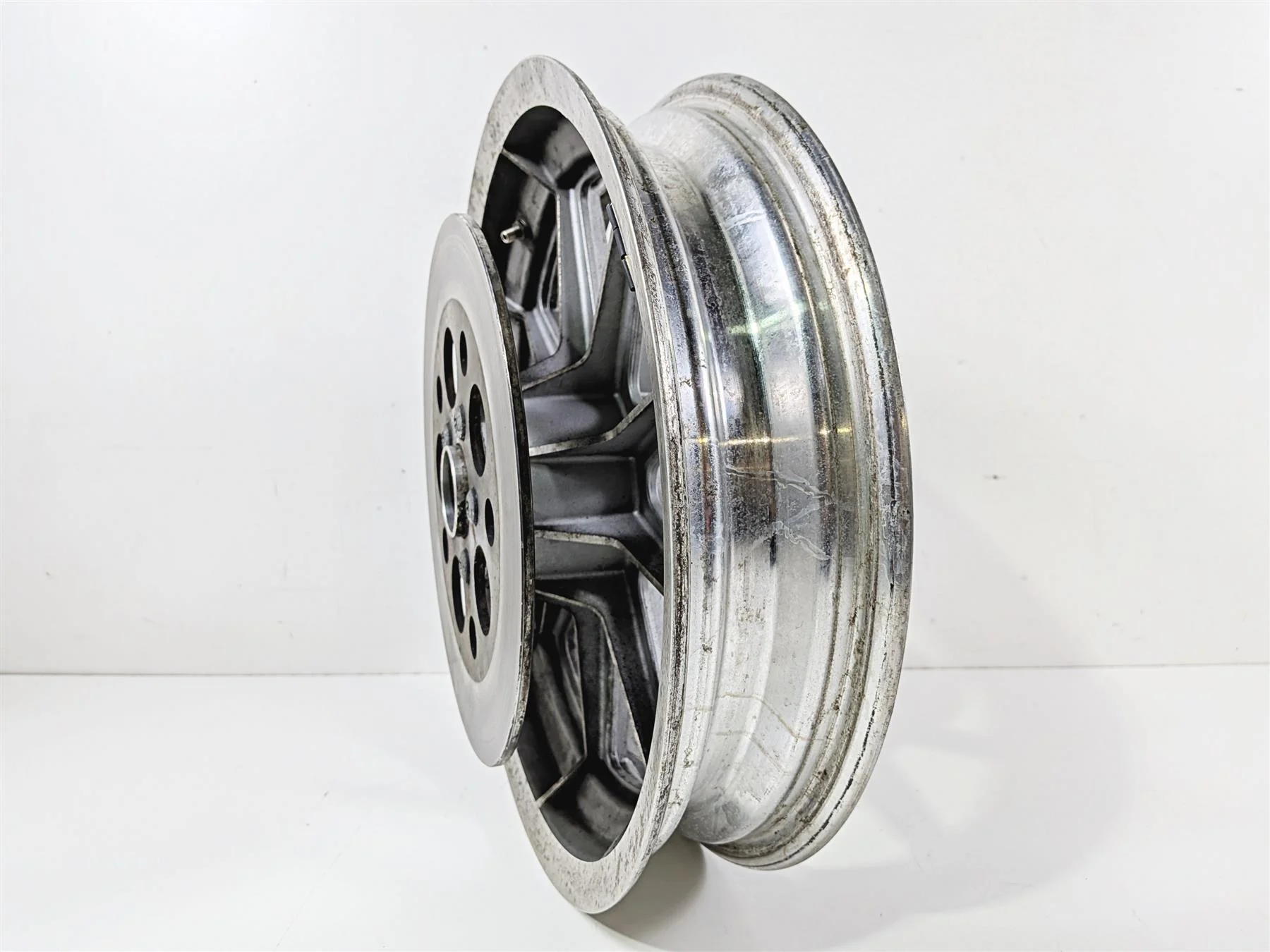 1995 Harley XL883 Sportster Hugger 9 Spoke Rear Wheel Rim 16x3 41015-86 - Image 8