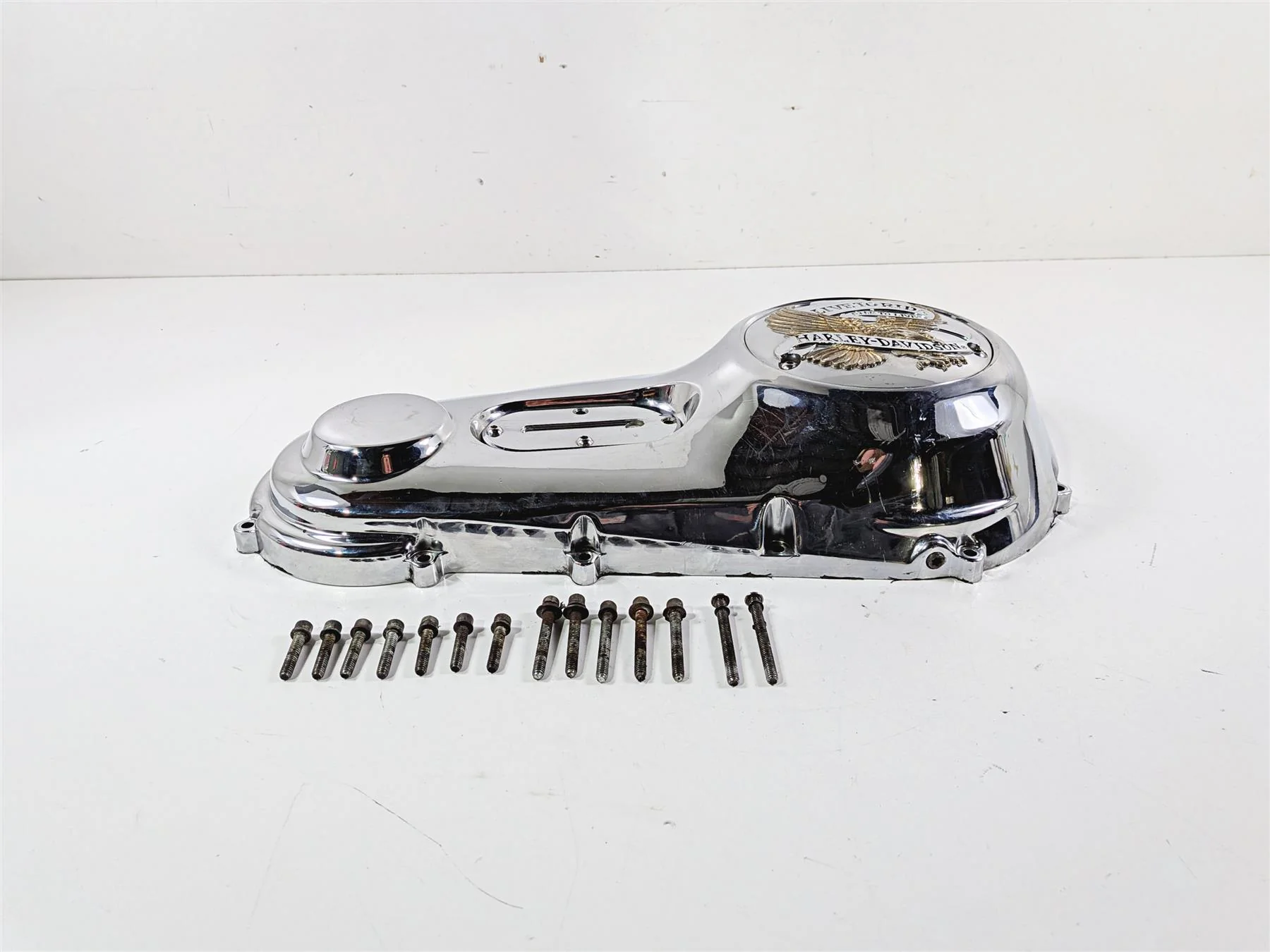 1996 Harley FLSTC Softail Heritage Chrome Outer Primary Clutch Cover 60506-95 - Image 3