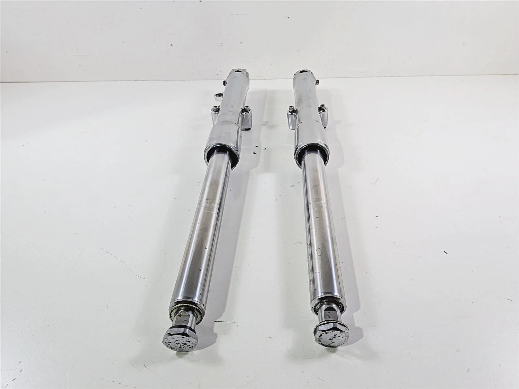 1996 Harley FLSTC Softail Heritage Straight Front Fork Leg Set 45915-86 45916-86 - Image 2