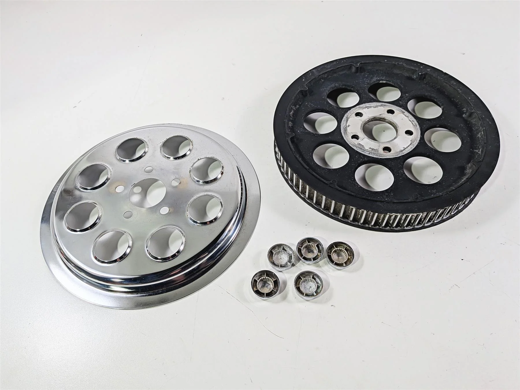 1998 Harley Dyna FXDL Low Rider Belt Pulley 70T 1.5" + Chrome Cover 40225-86A - Image 2