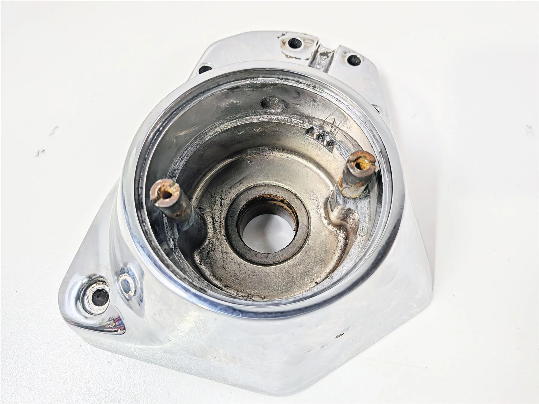 1998 Harley Dyna FXDL Low Rider Crankcase Engine Chrome Side Cover 25256-93A - Image 6