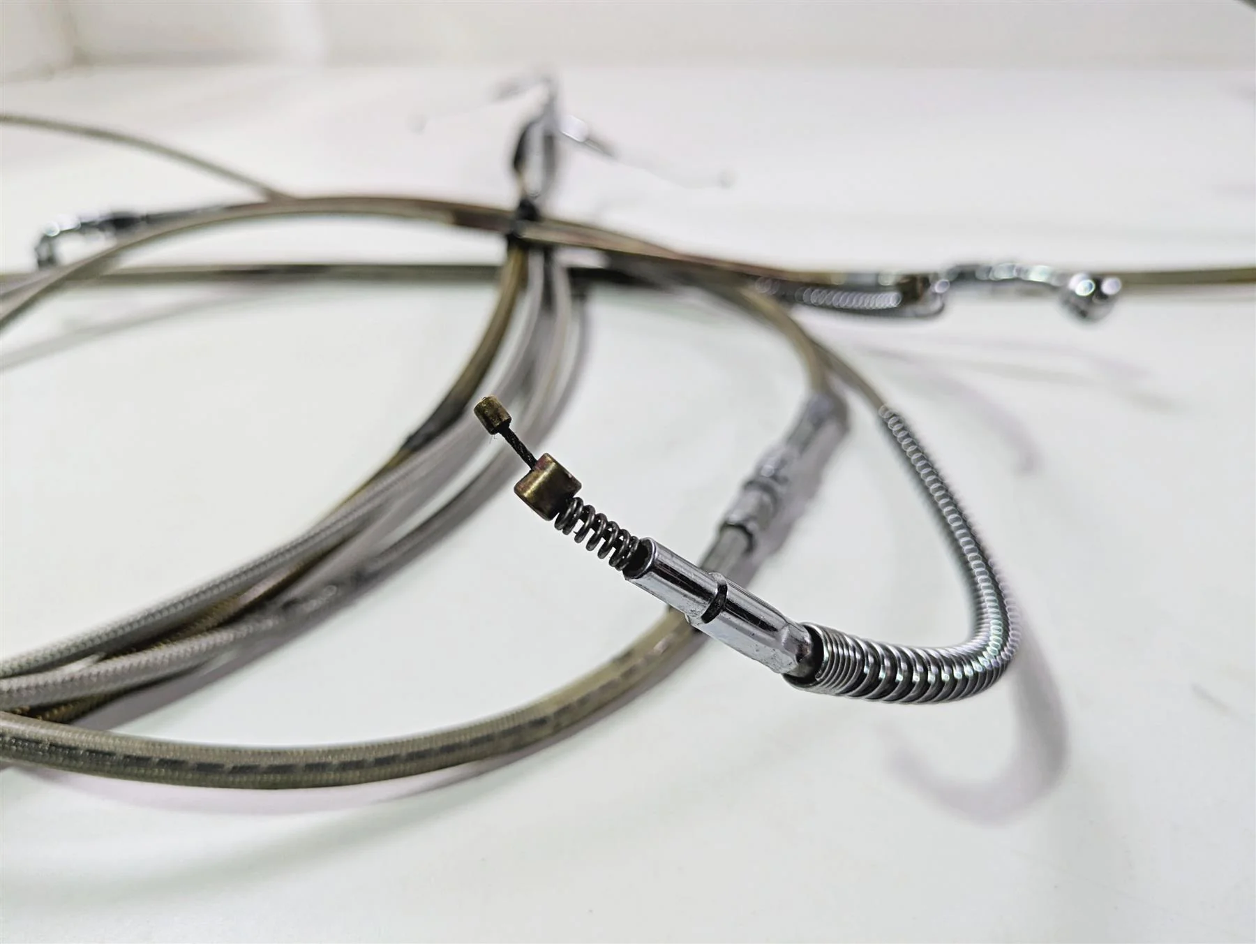 1998 Harley Touring FLHRCI Road King 16" Apehanger Handlebar & Lines Cables Set - Image 8