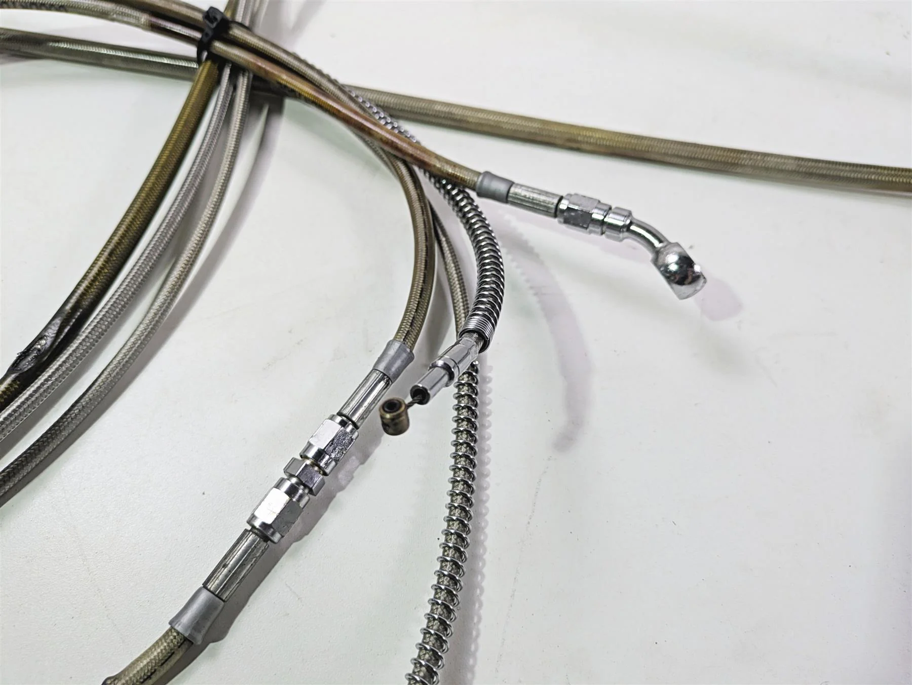 1998 Harley Touring FLHRCI Road King 16" Apehanger Handlebar & Lines Cables Set - Image 9