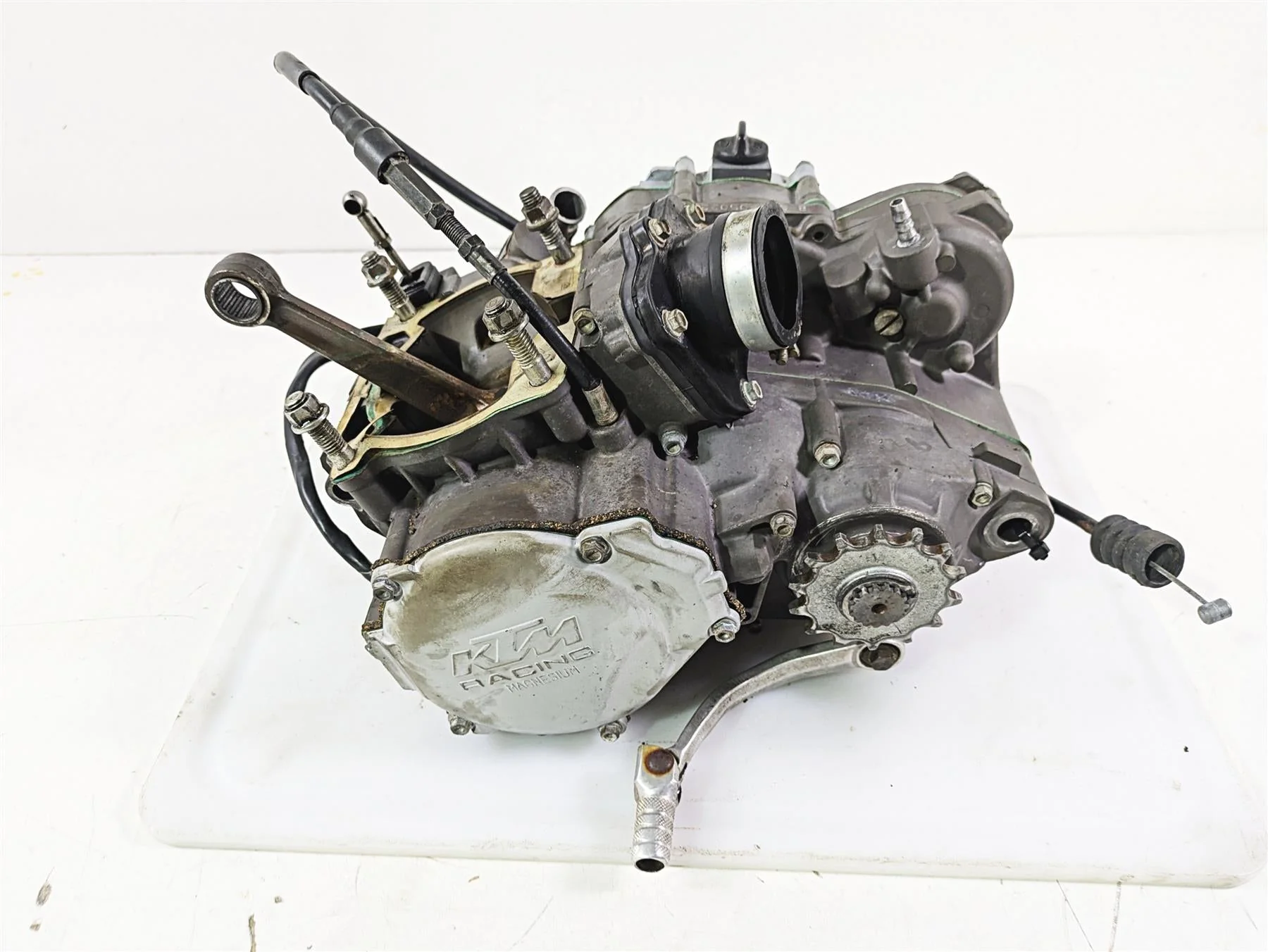 1998 KTM 380 SX MX Bottom End Engine & Shifter NEED REBUILD 54630000944 - Image 7