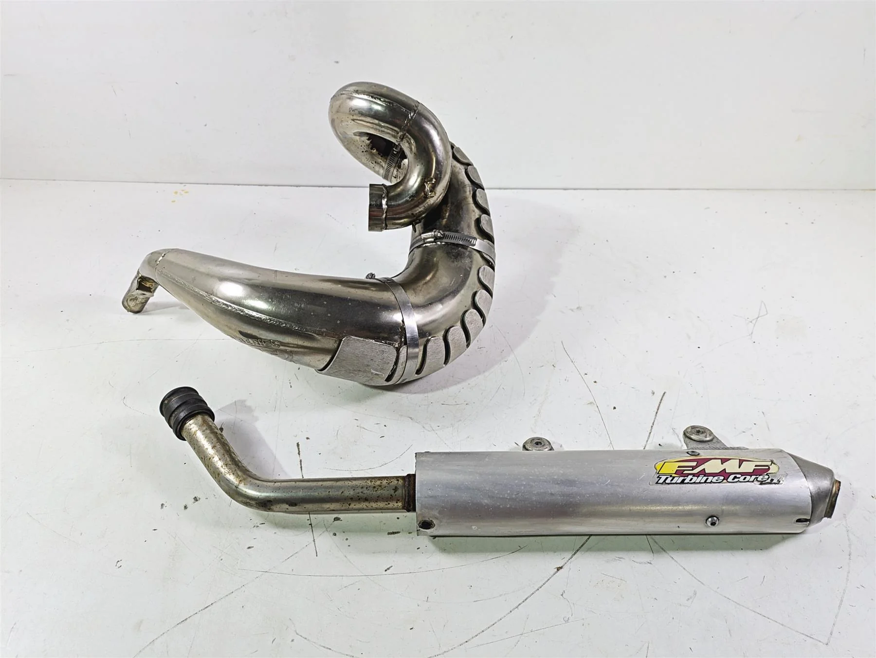 1998 KTM 380 SX MX Fmf Gold Series Gnarly & Turbine Core 2 Exhaust System Tds-3