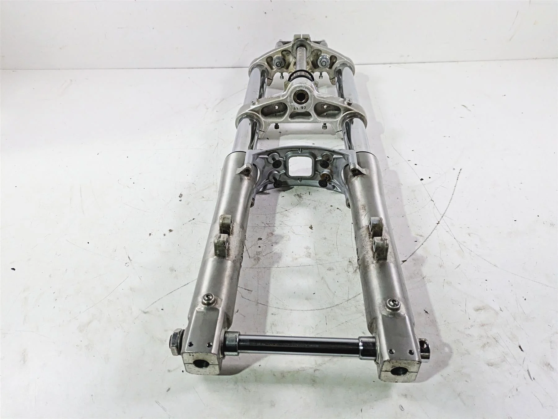 1998 Moto Guzzi California 1100 EV Front End Fork Triple Tree + Riser GU03490200 - Image 4