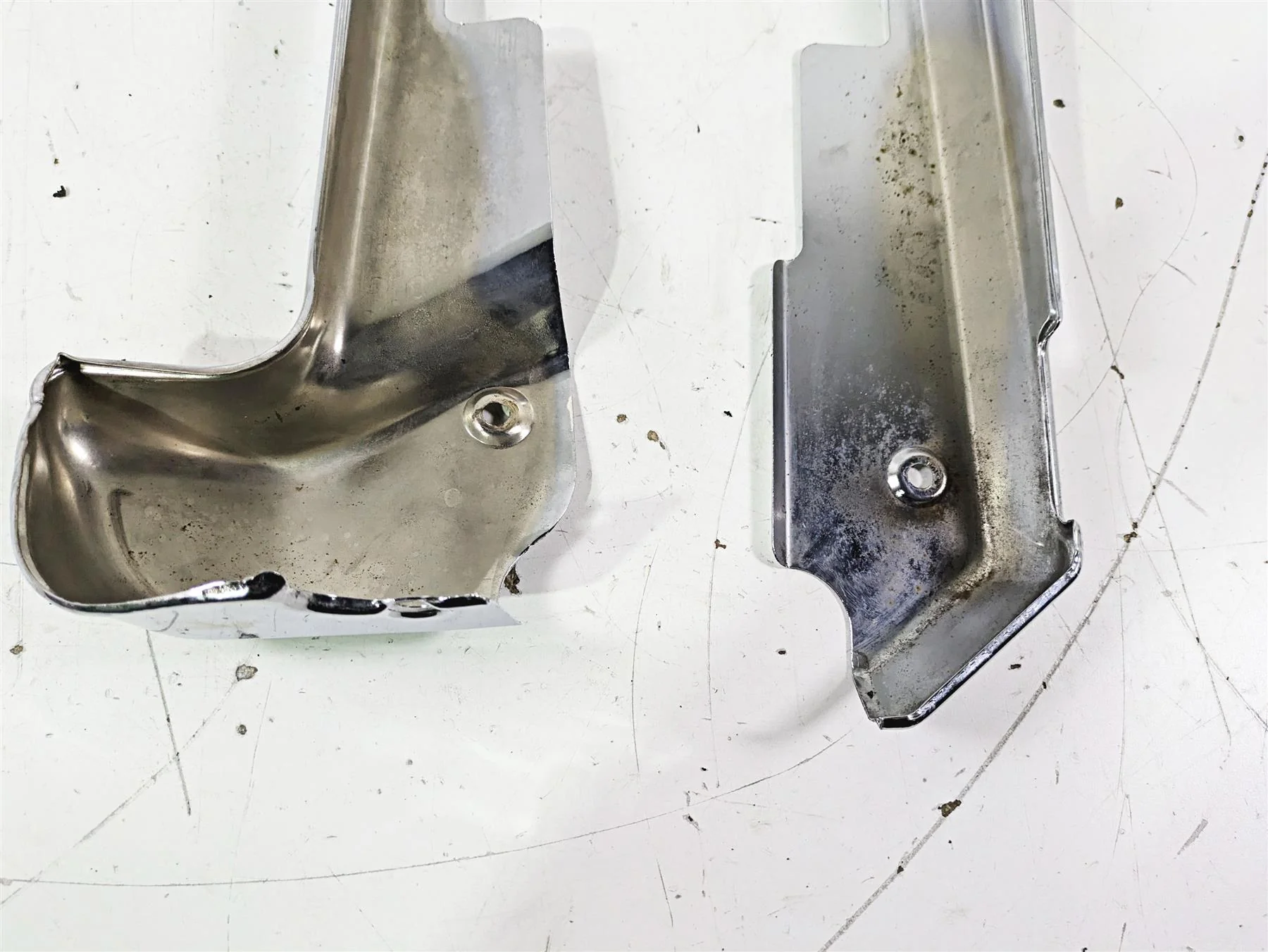 1998 Moto Guzzi California 1100 EV Lower Frame Chrome Cover Set GU03446900 - Image 3