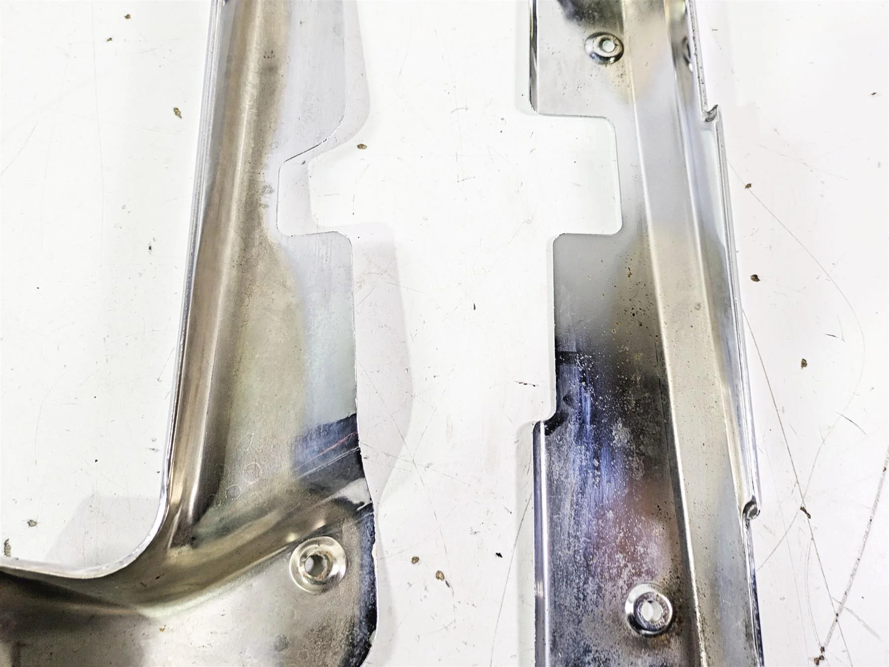 1998 Moto Guzzi California 1100 EV Lower Frame Chrome Cover Set GU03446900 - Image 7