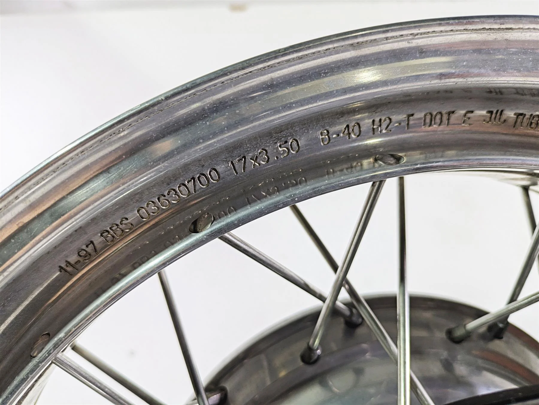1998 Moto Guzzi California 1100 EV Straight 17x3.5 Rear Wheel Spoke GU03630601 - Image 6
