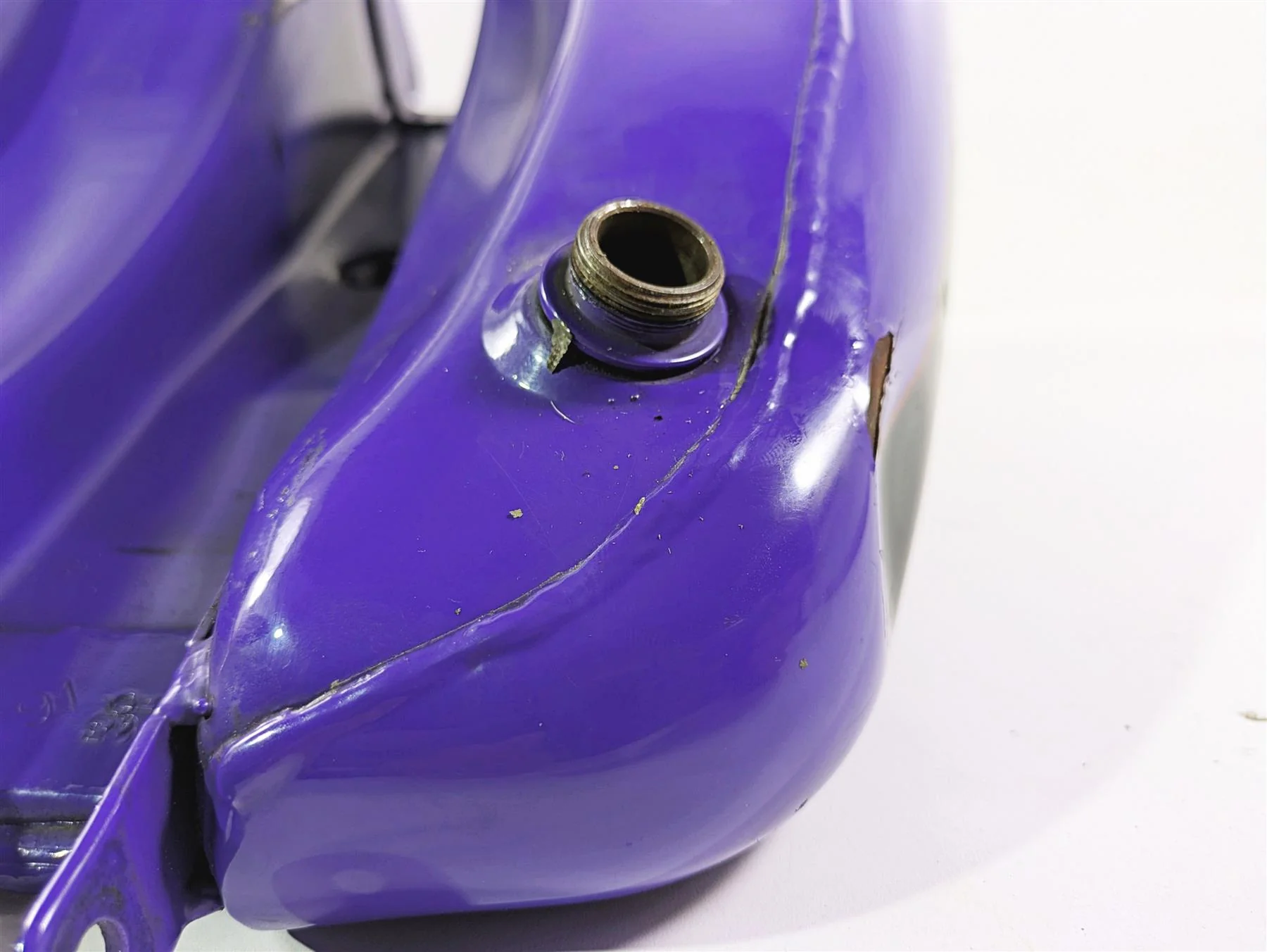1999 Harley Dyna FXDL Low Rider Fuel Gas Petrol Tank Purple - Dented 61054-96 - Image 7
