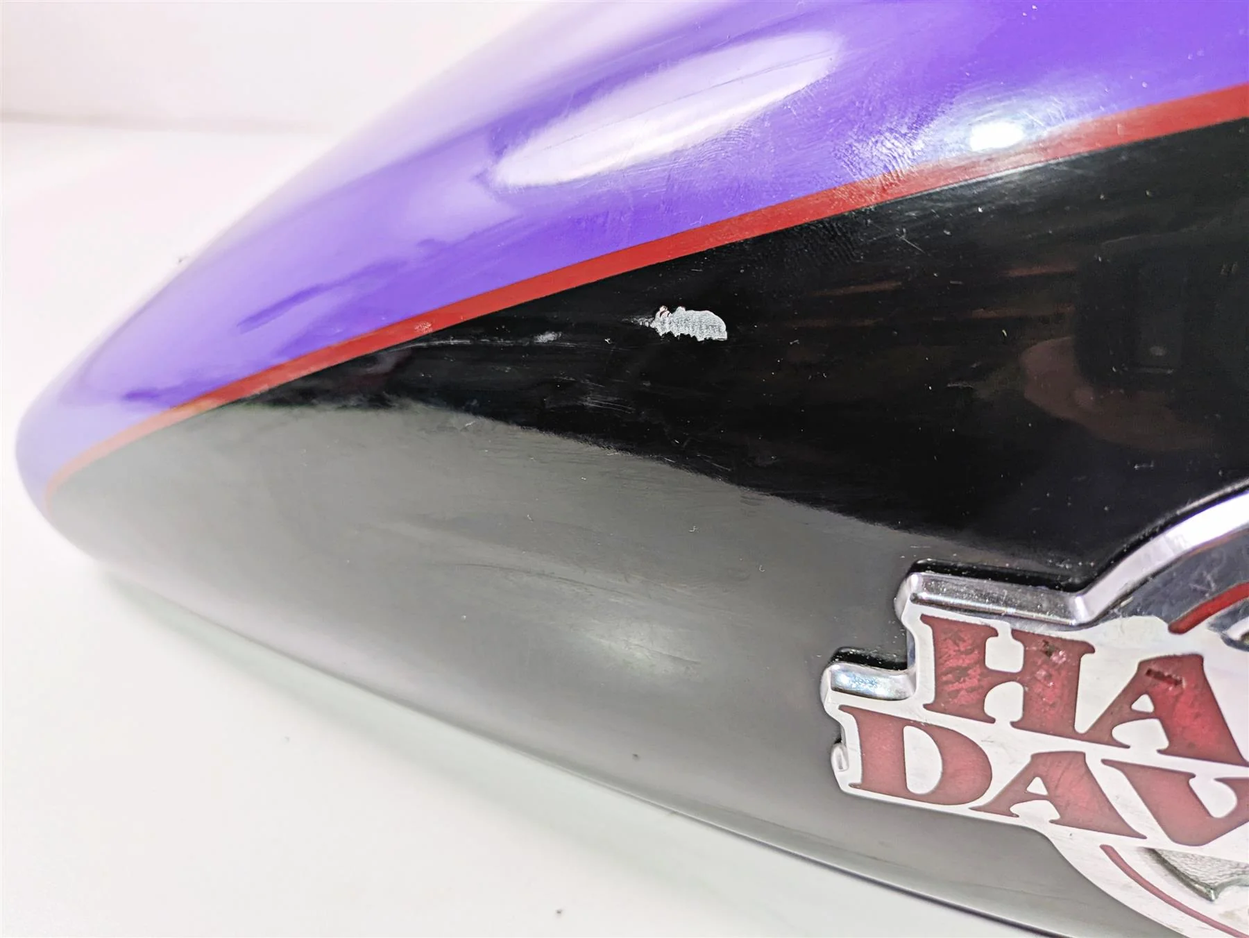 1999 Harley Dyna FXDL Low Rider Fuel Gas Petrol Tank Purple - Dented 61054-96 - Image 9