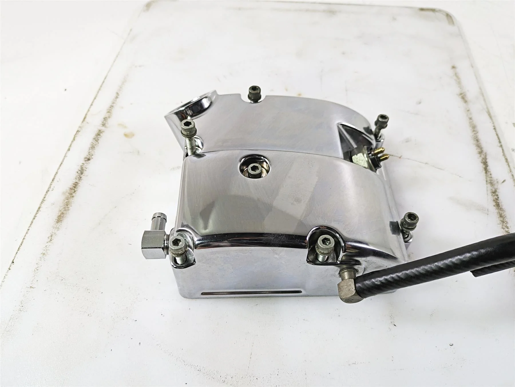 1999 Harley Dyna FXDL Low Rider Upper Trannsmission Chrome Cover 34471-99B - Image 4