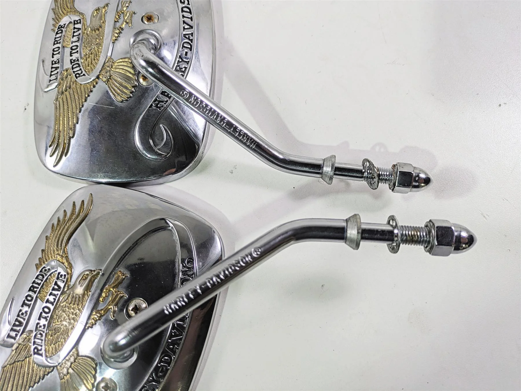 1999 Harley Touring FLHTCUI E-Glide Live to Ride Chrome Short Mirrors 91875-88A - Image 11