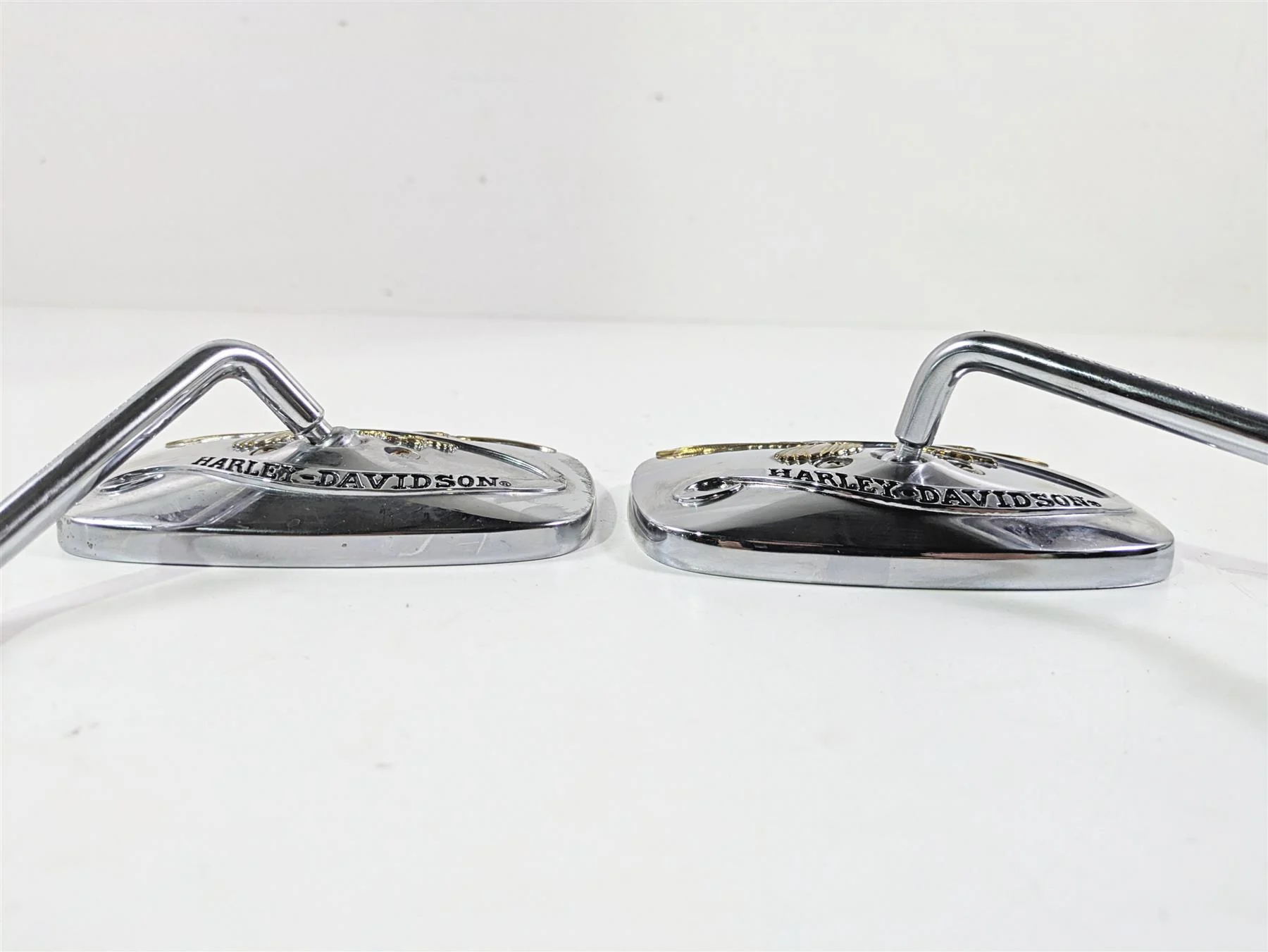 1999 Harley Touring FLHTCUI E-Glide Live to Ride Chrome Short Mirrors 91875-88A - Image 3