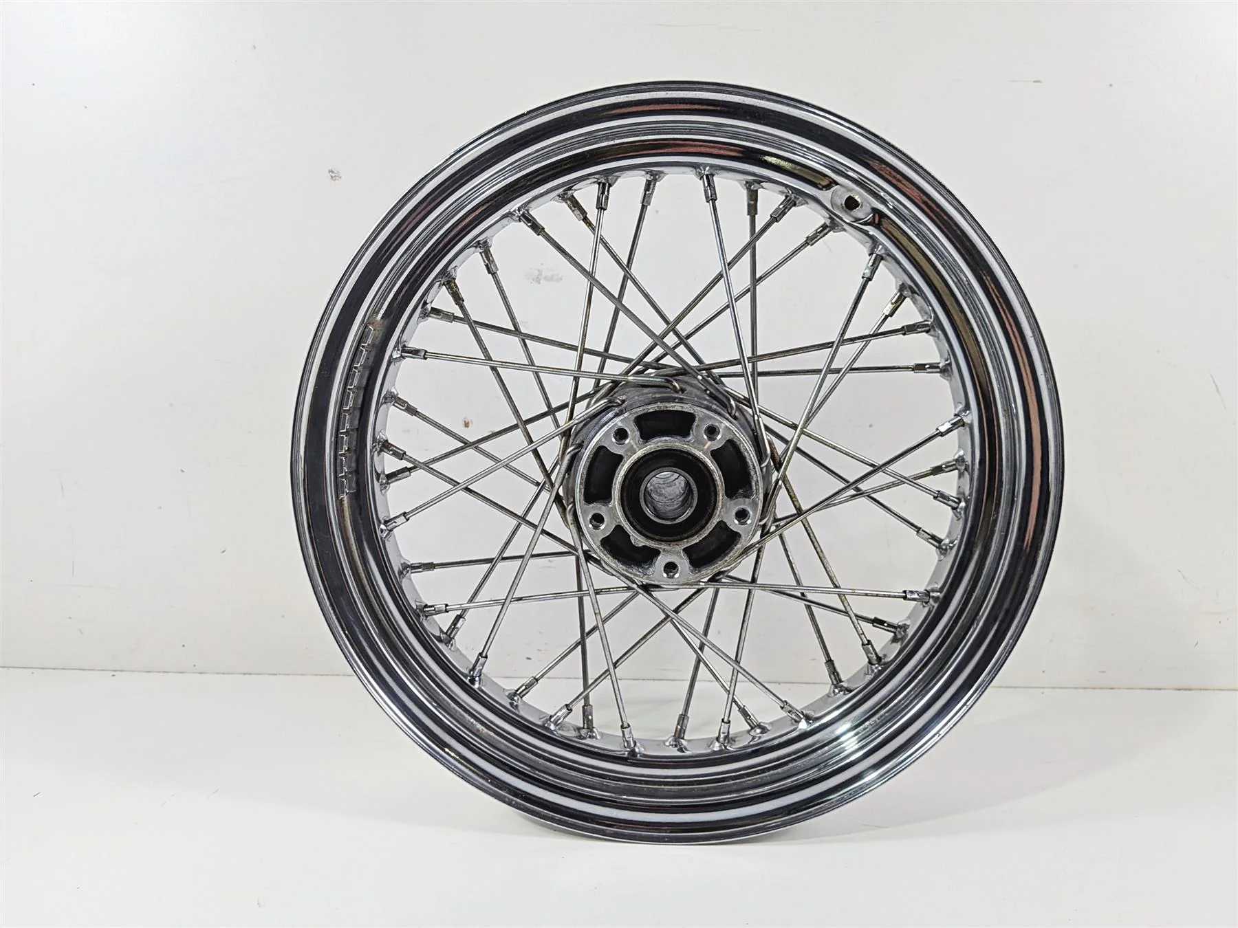2000 Harley Touring FLHRCI Road King 16x3 Front Wheel Spoke Rim -Runout 40960-00 - Image 4