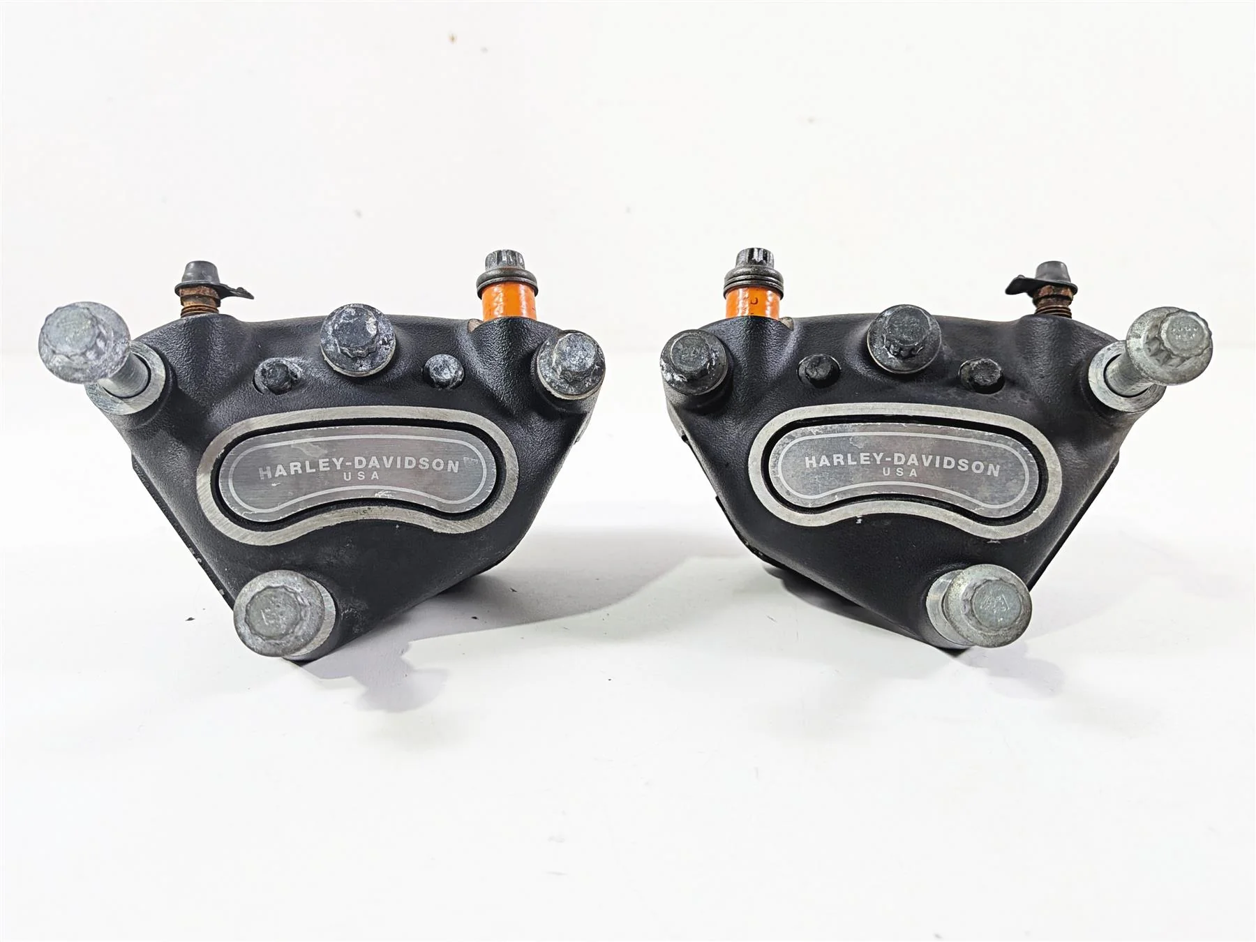 2000 Harley Touring FLHRCI Road King Front Brake Caliper Set 44023-00C 44046-00D - Image 11
