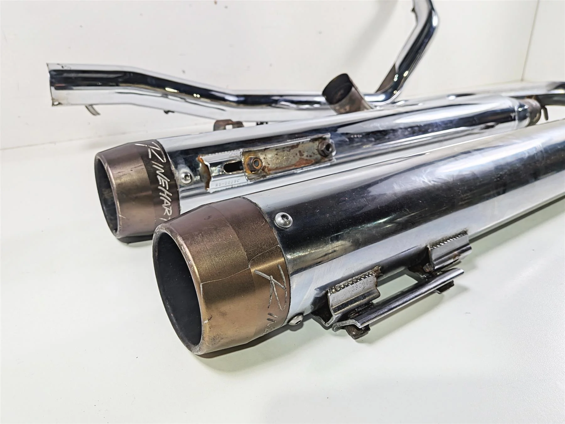 2000 Harley Touring FLHRCI Road King Rinehart True Duals Exhaust System 100-0202 - Image 2