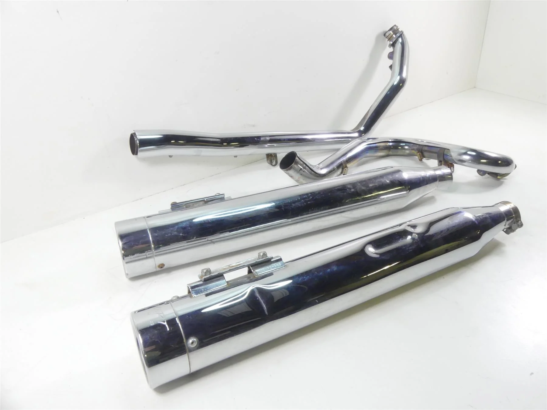 2001 Harley Touring FLHRCI Road King Rinehart True Dual Exhaust Set 100-0102C - Image 3