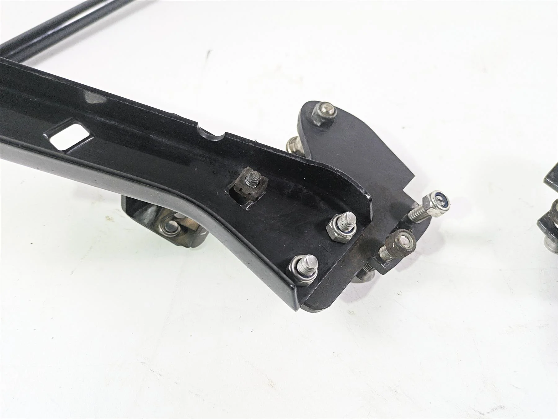 2001 Harley Touring FLHX Street Glide Rear Black Saddle Bag Rack Support Set - Image 8