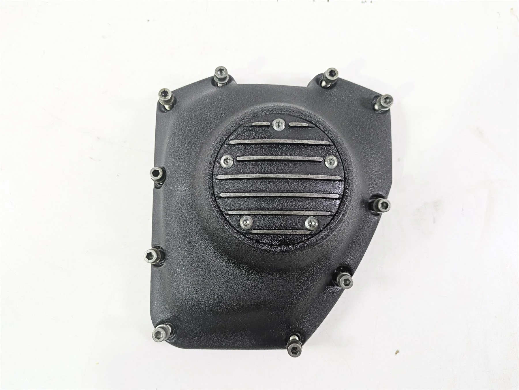 2001 Harley Touring FLHX Street Glide Timing Cover Wrinkled Black 25362-01B - Image 2