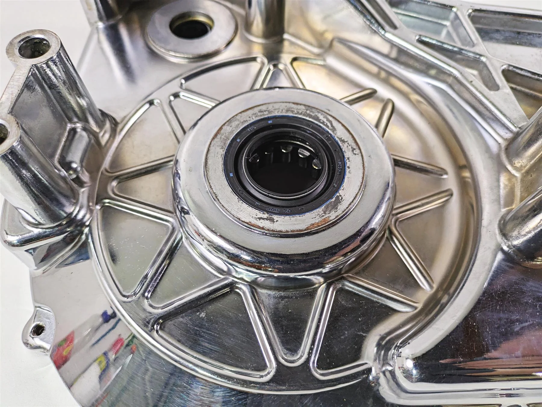 2002 Big Dog Pitbull Chrome Inner Primary Drive Clutch Cover - Image 6