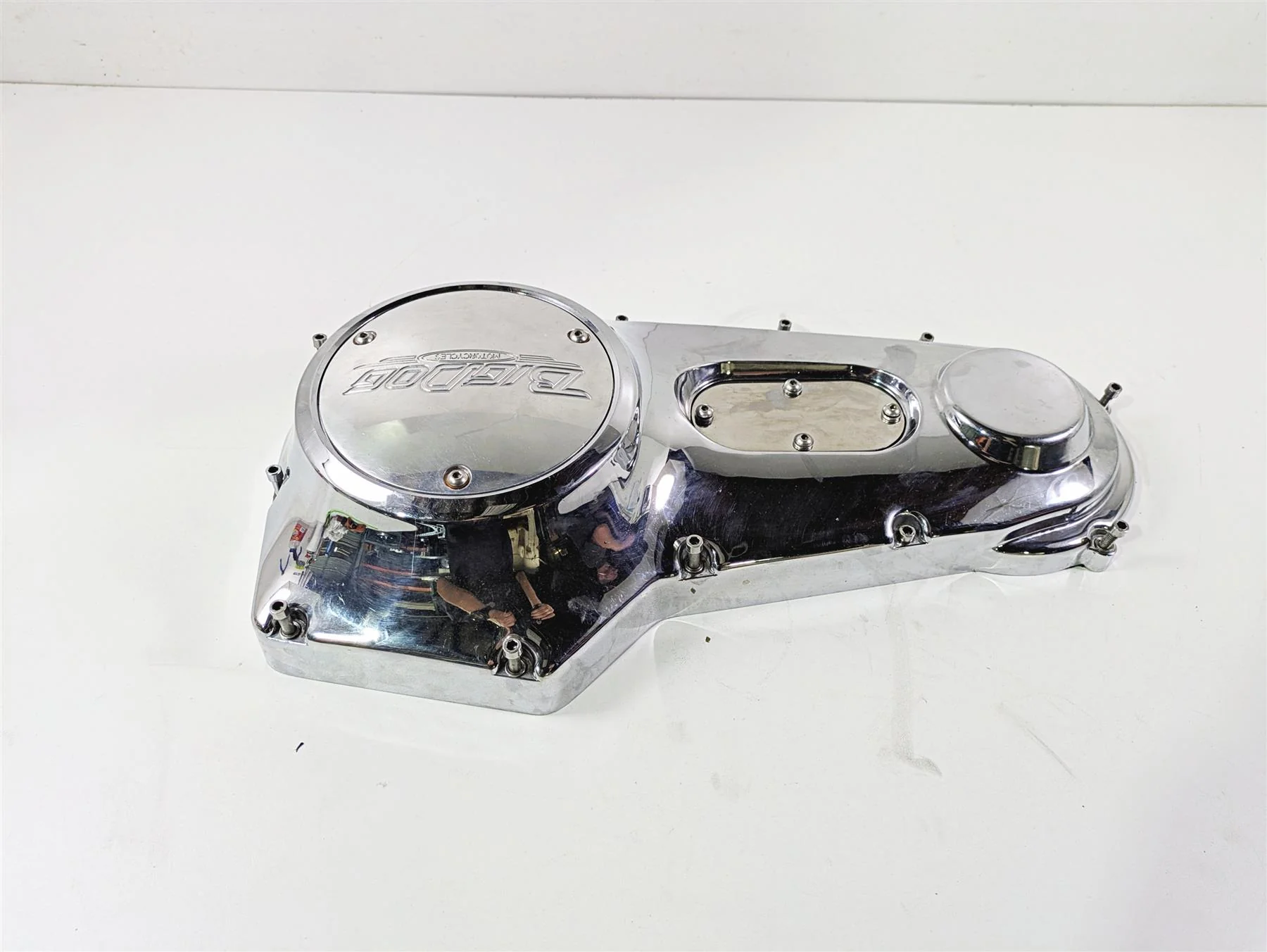 2002 Big Dog Pitbull Chrome Outer Primary Drive Clutch & Derby Cover - Image 11