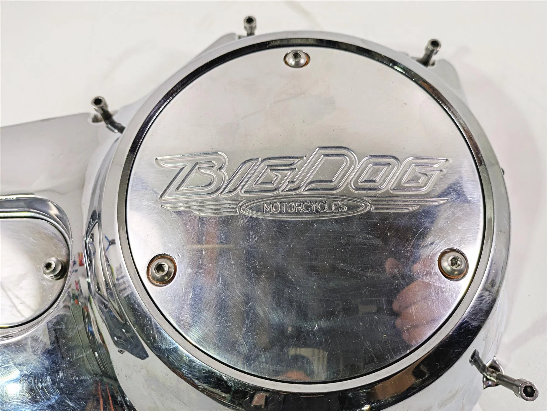2002 Big Dog Pitbull Chrome Outer Primary Drive Clutch & Derby Cover - Image 3