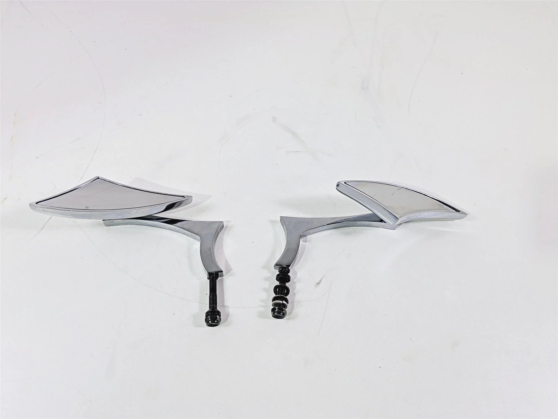 2002 Big Dog Pitbull Custom Chrome Rear View Mirror Set Left & Right - Image 2