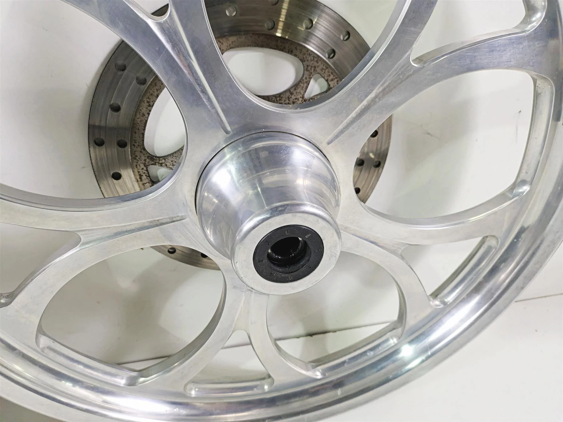 2002 Big Dog Pitbull Front 22" Rear 18" Aluminum Wheel Rim & Belt Pulley Set - Image 10