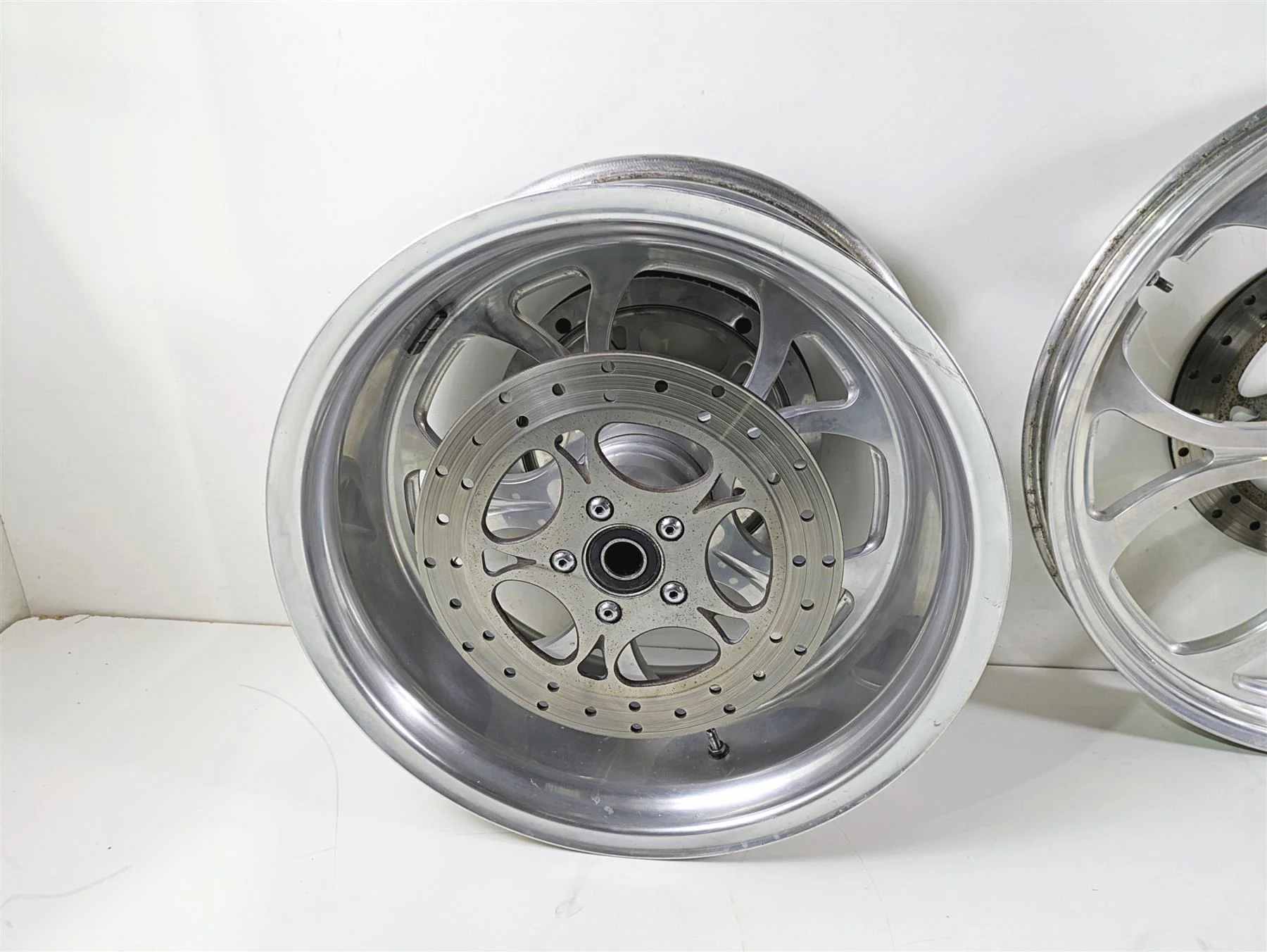 2002 Big Dog Pitbull Front 22" Rear 18" Aluminum Wheel Rim & Belt Pulley Set - Image 8