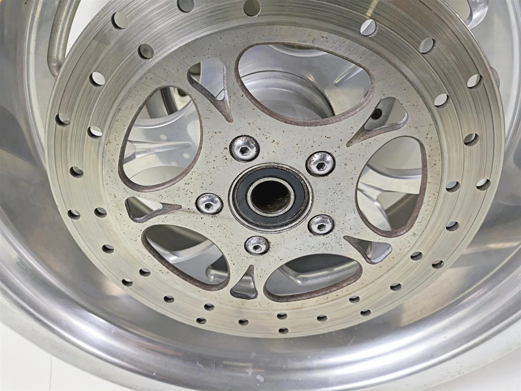 2002 Big Dog Pitbull Front 22" Rear 18" Aluminum Wheel Rim & Belt Pulley Set - Image 9