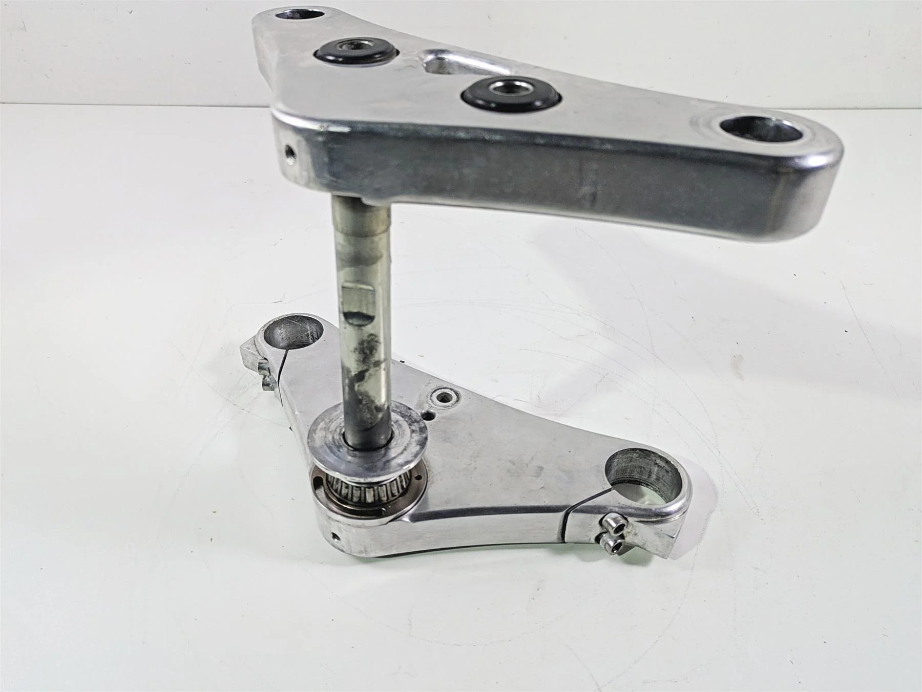 2002 Big Dog Pitbull Upper Lower Triple Tree Steering Clamp Set - Image 12
