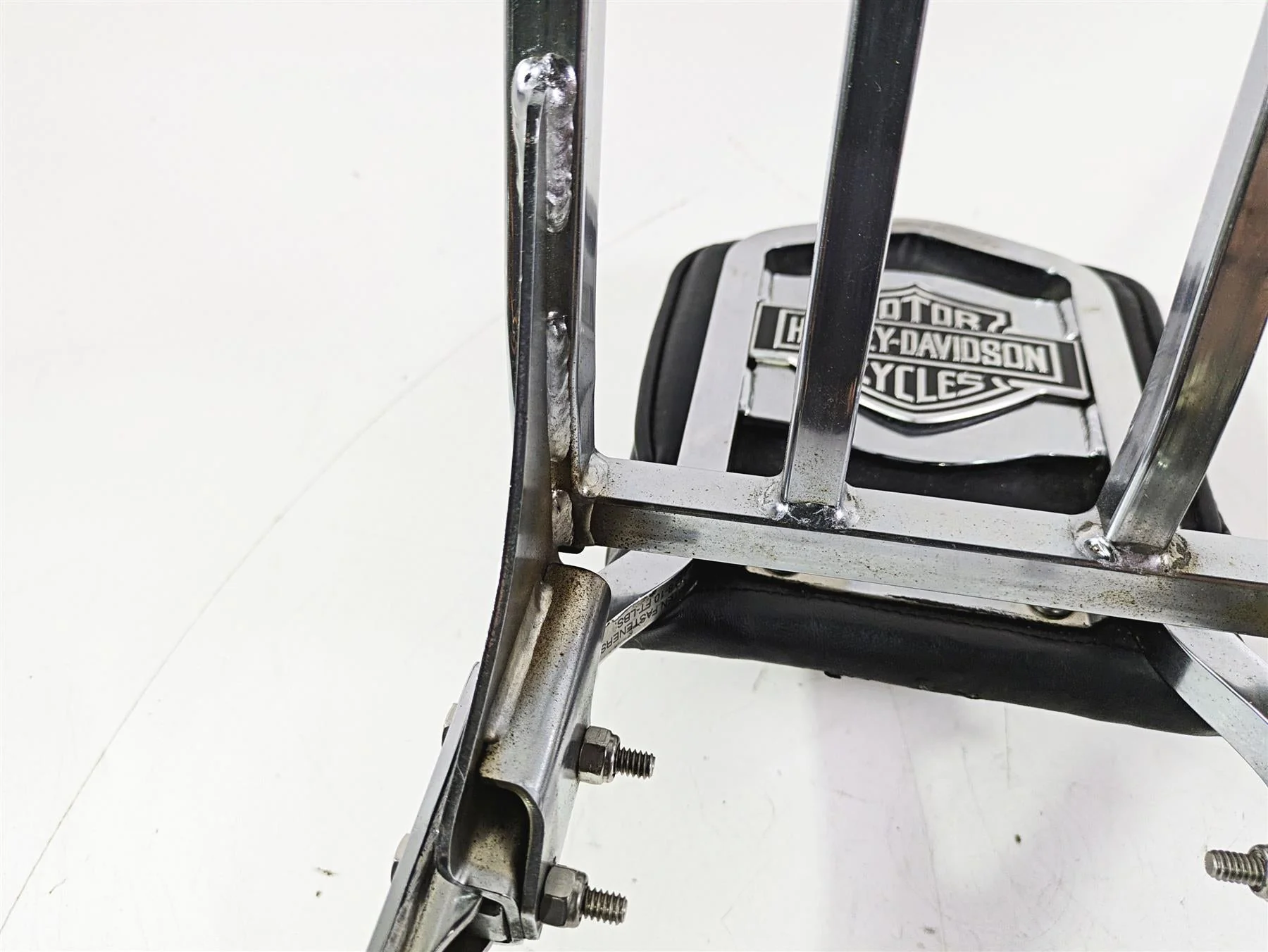 2002 Harley Dyna FXDL Low Rider Rear Chrome Sissy Bar Backrest Six Pack Rack - Image 11