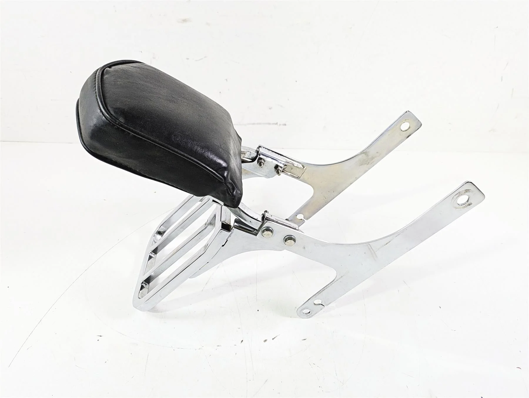 2002 Harley Dyna FXDL Low Rider Rear Chrome Sissy Bar Backrest Six Pack Rack - Image 3