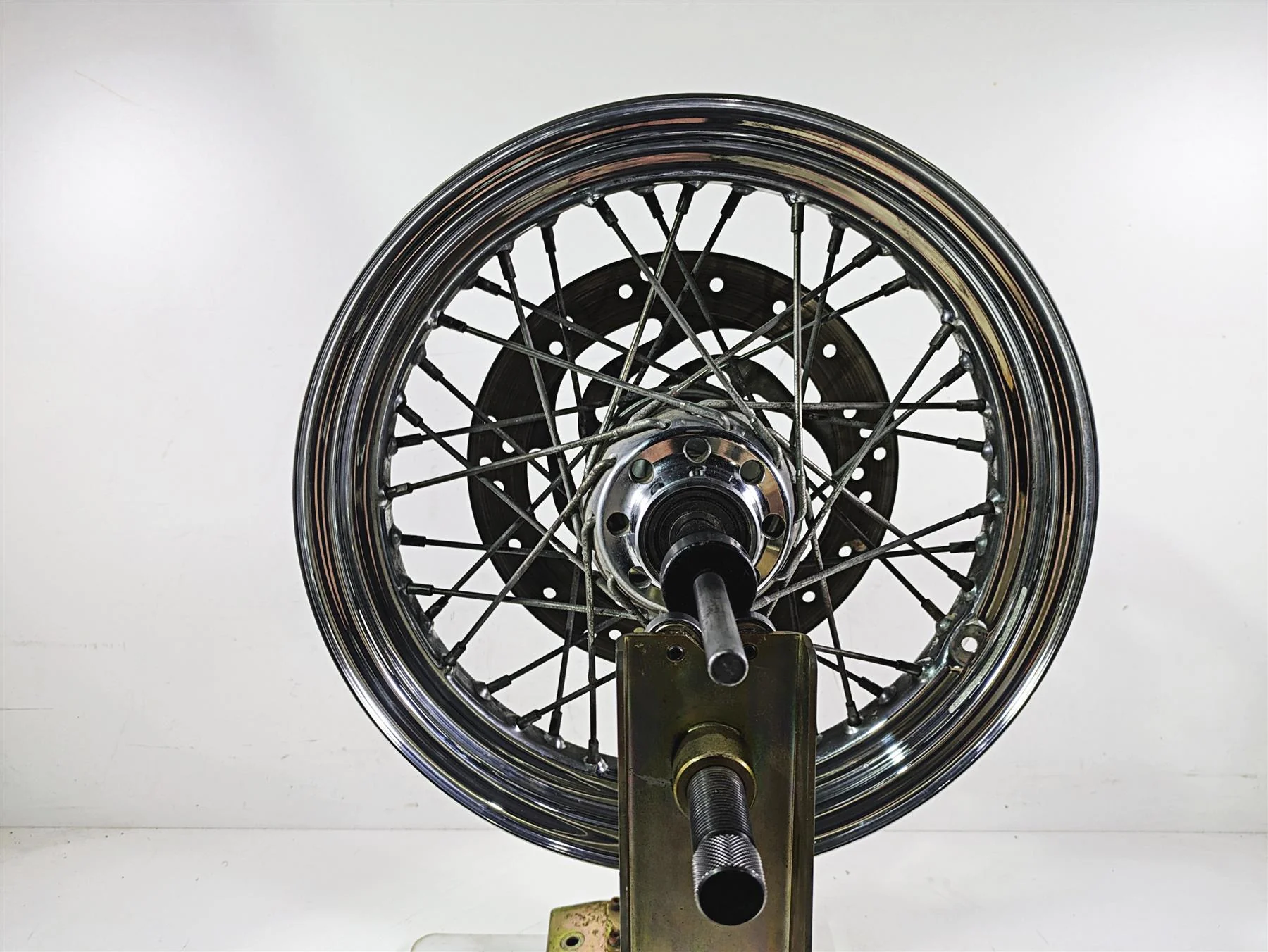 2002 Harley FLSTC Softail Heritage 16x3 Front Wheel Rim Rotor & Cover 43085-97 - Image 4
