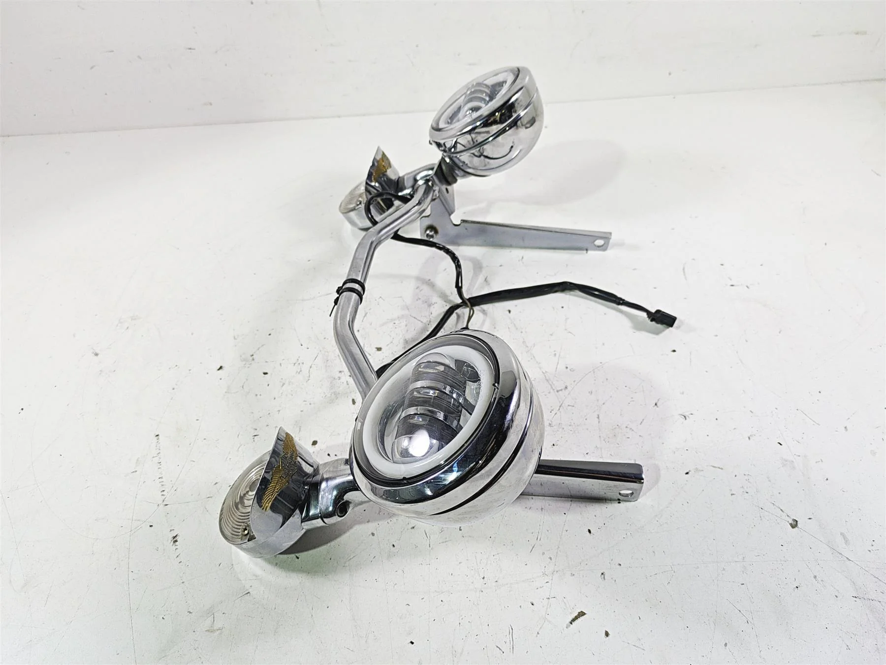 2002 Harley FLSTC Softail Heritage Front Spot Led Light & Blinker Set 58082-02A - Image 2
