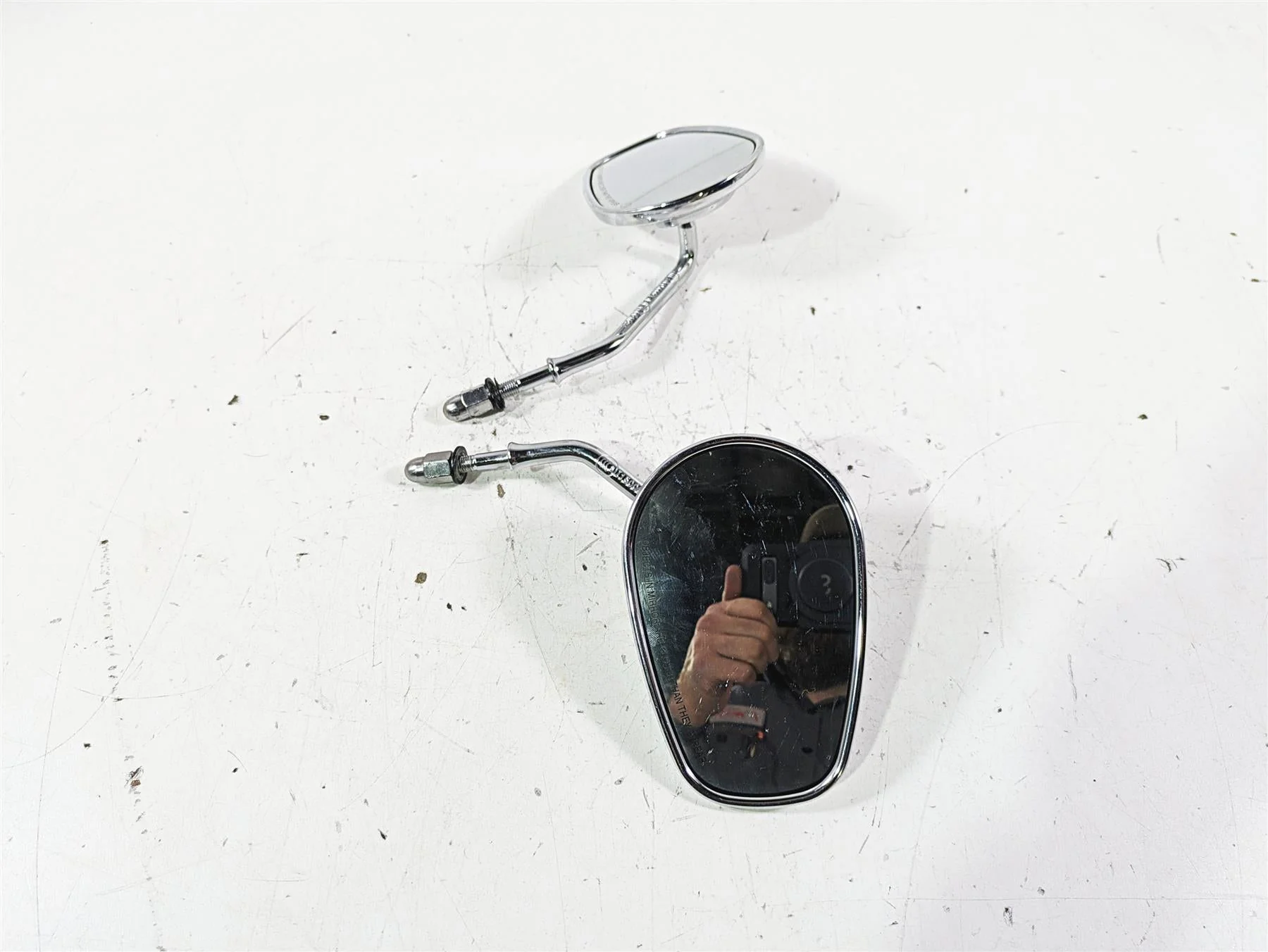 2002 Harley FLSTC Softail Heritage Rear View Mirror Set 91875-88A 91892-88A - Image 2