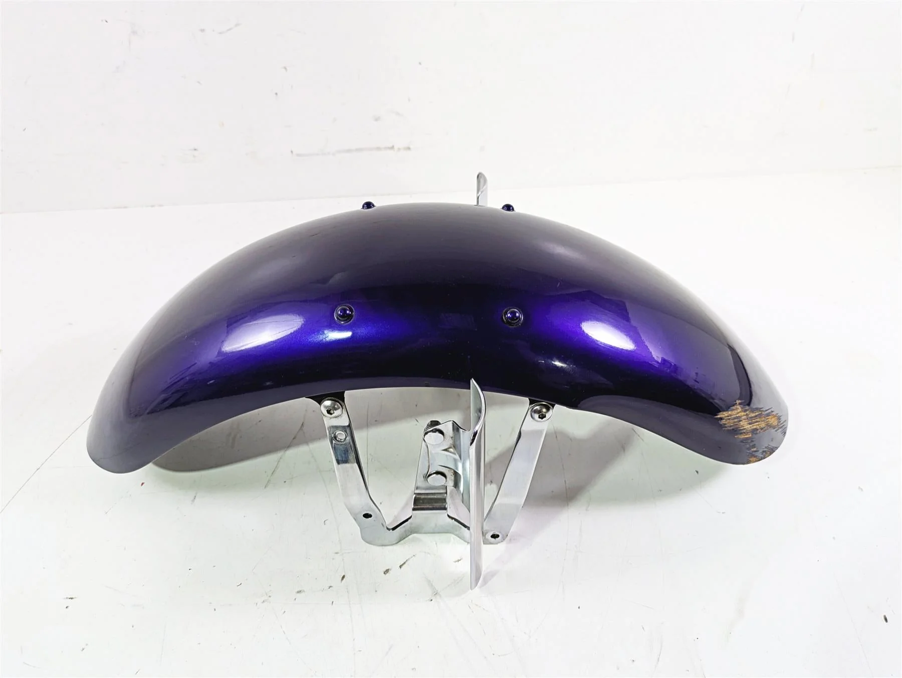 2002 Honda V-Twin VTX1800 C Front Fender Rash & Chrome Mounts 61100-MCH- - Image 3
