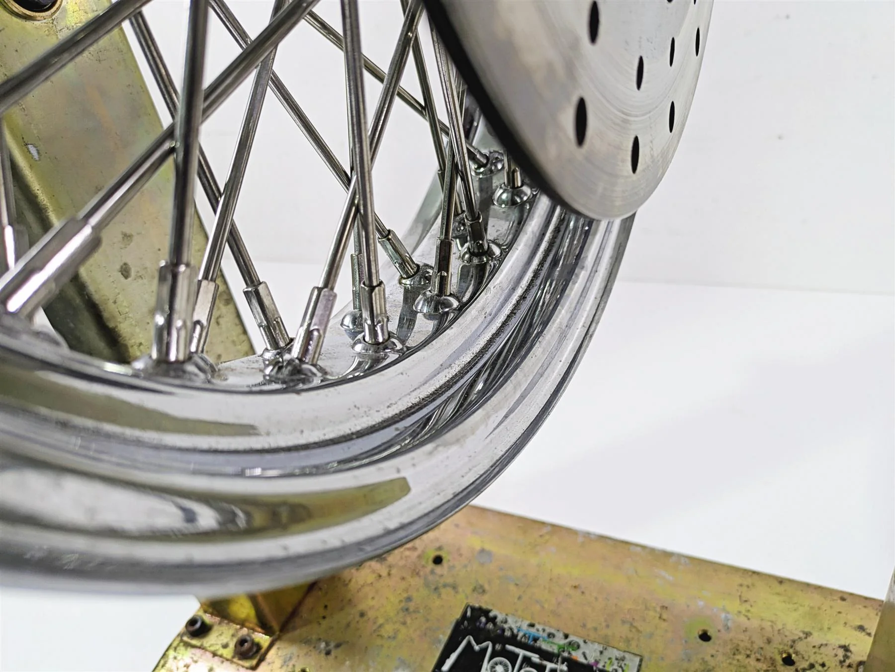 2002 Indian Spirit Deluxe Spoke Front Wheel Rim & Rotor 16x3.5 1mm Runout 21-950 - Image 10