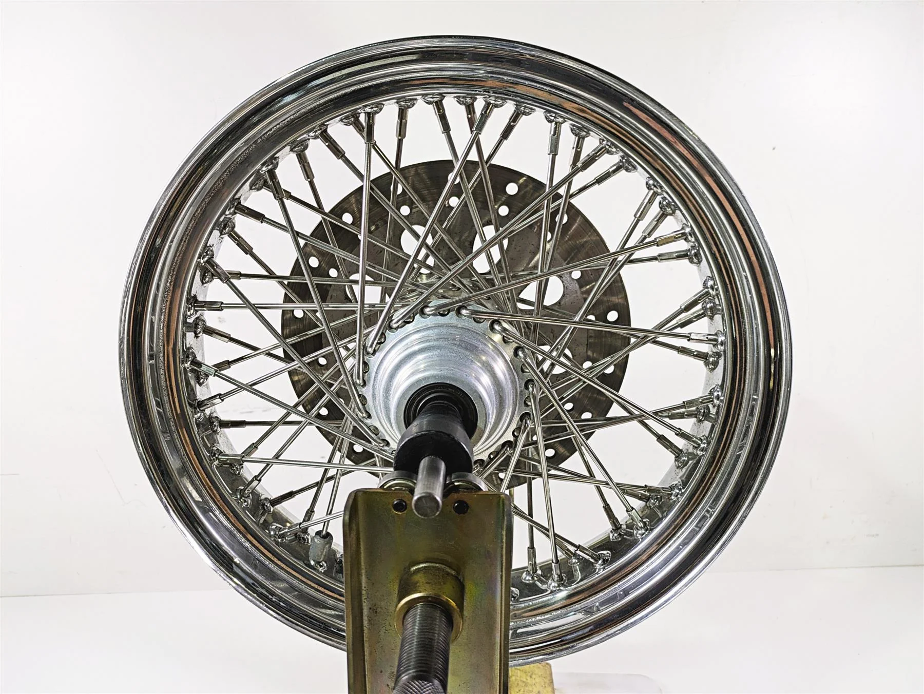 2002 Indian Spirit Deluxe Spoke Front Wheel Rim & Rotor 16x3.5 1mm Runout 21-950 - Image 5