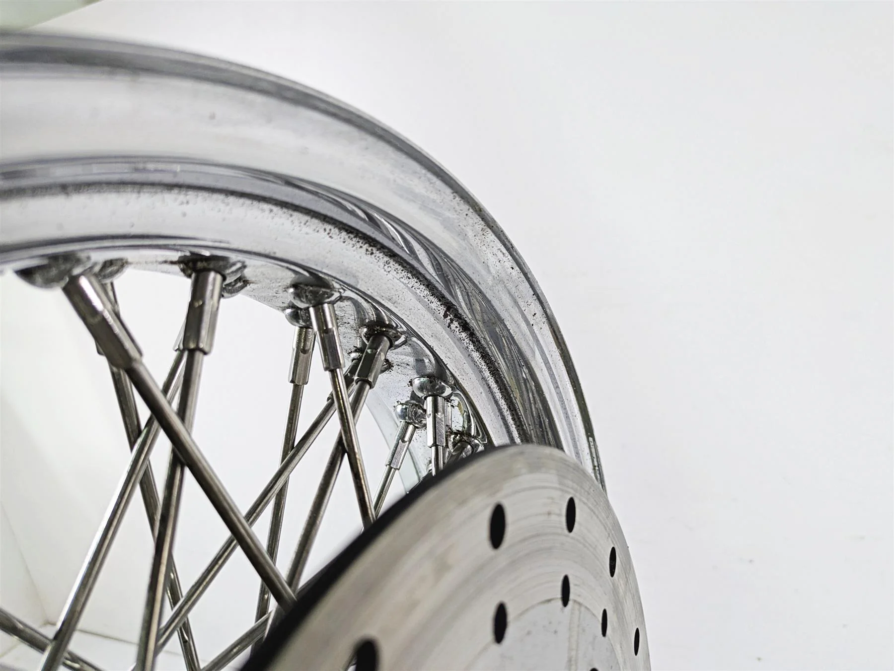 2002 Indian Spirit Deluxe Spoke Front Wheel Rim & Rotor 16x3.5 1mm Runout 21-950 - Image 7